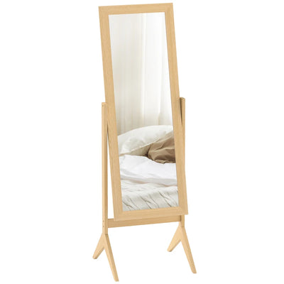 Adjustable Angle Dressing Full Length Mirror, Oak