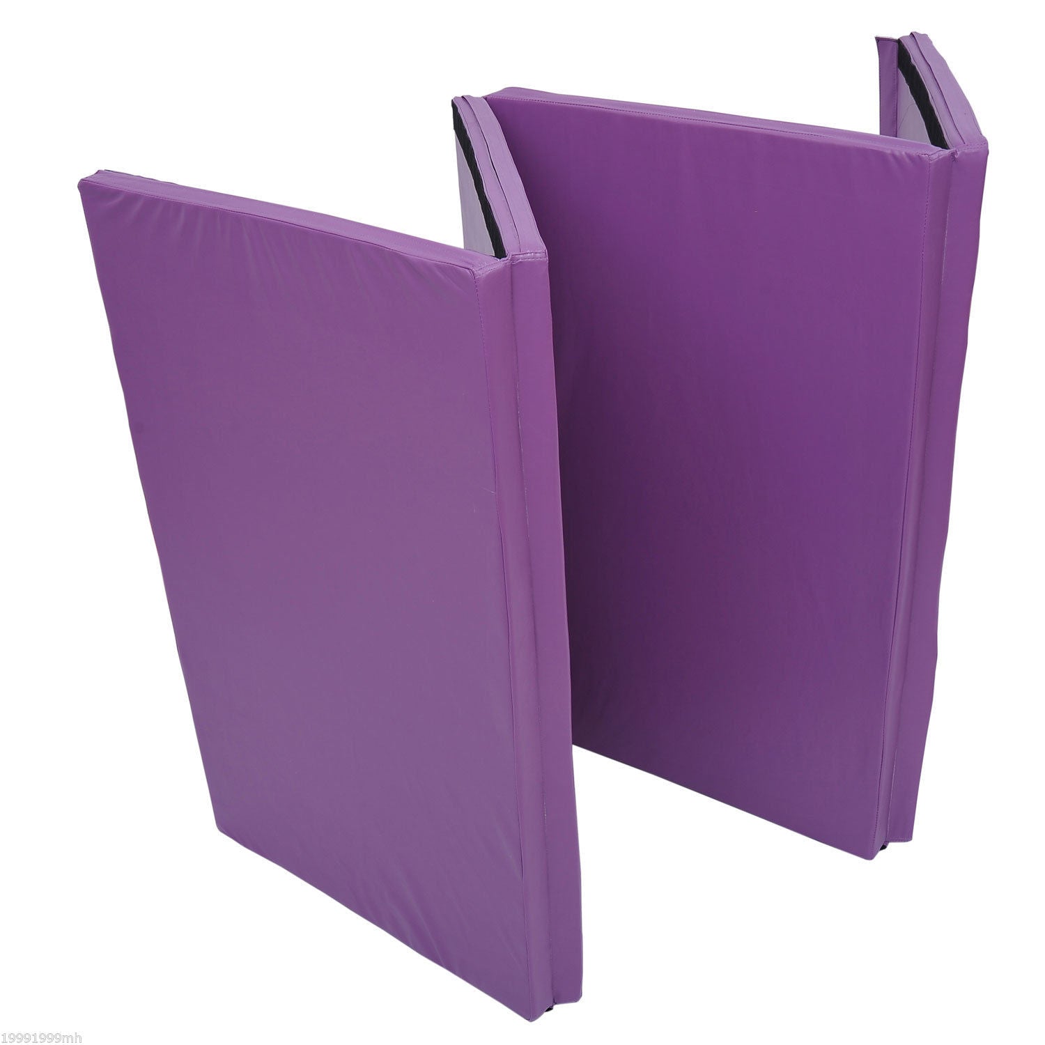Soozier Tumbling Mats 4' x10''x2” PU Leather Gymnastics Mat Tapis De Gym Tumbling Gym Arts Folding Yoga Exercise Pad 4 Panel Purple