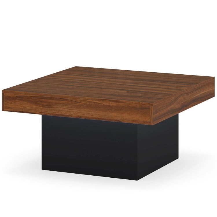 Coffee Table Accent Table with LED Lights and Dynamic Modes-Rustic Brown