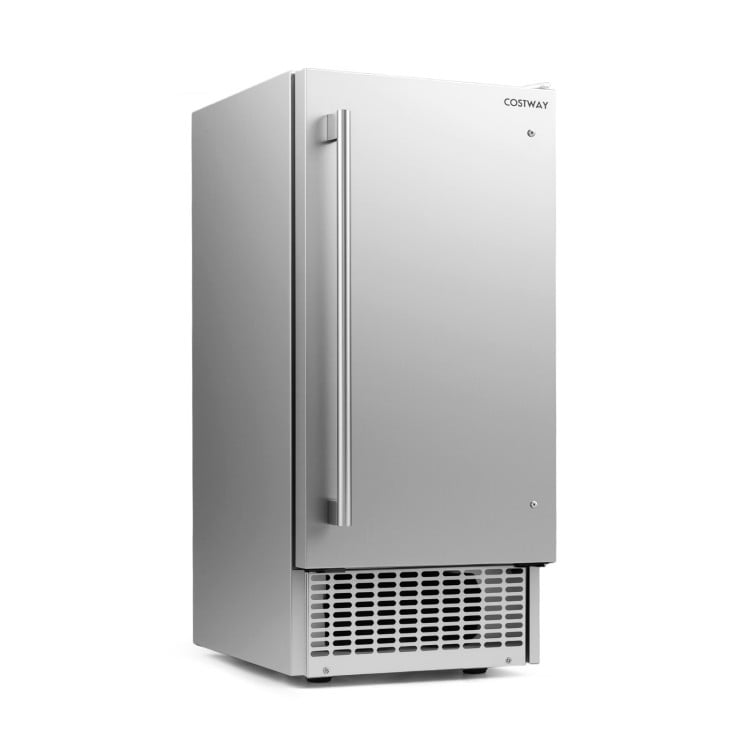 Commercial Ice Maker with 25 lbs Storage Capacity for Home Bar Cafe