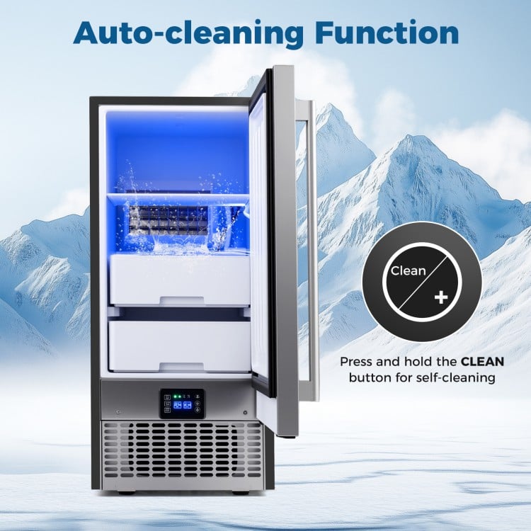 Commercial Under Counter Ice Maker 90 lbs/Day Built-in Freestanding Ice Making Machine