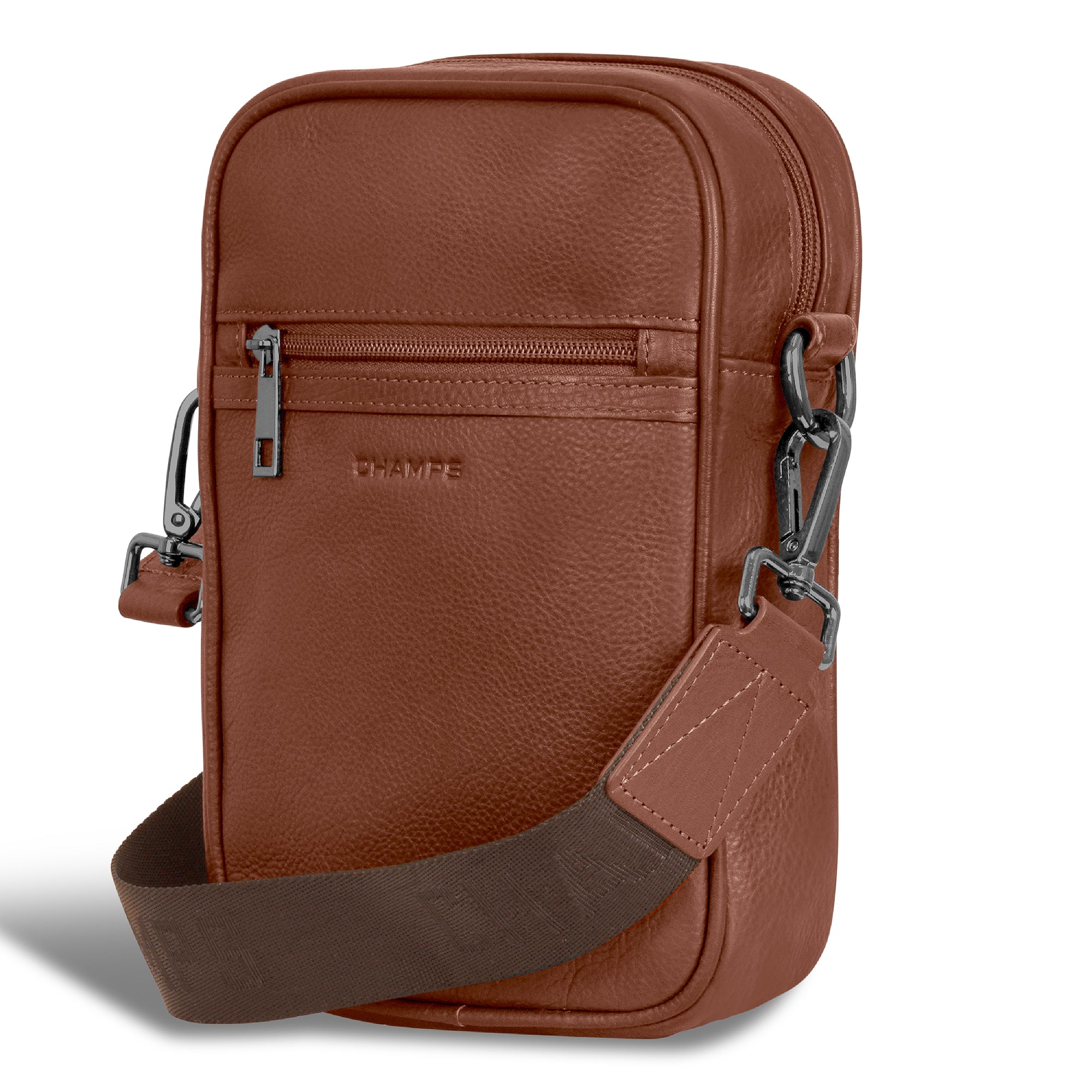 Onyx / Leather Vertical Cross-Body Bag