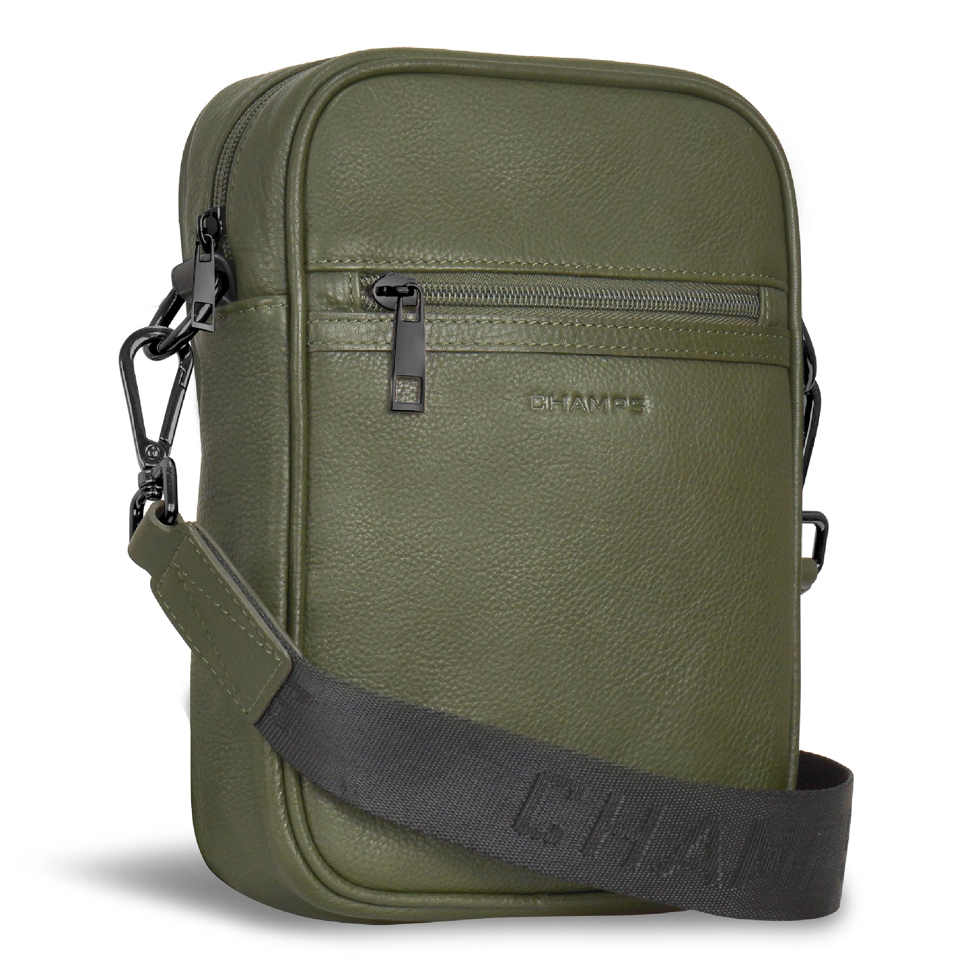 Onyx / Leather Vertical Cross-Body Bag