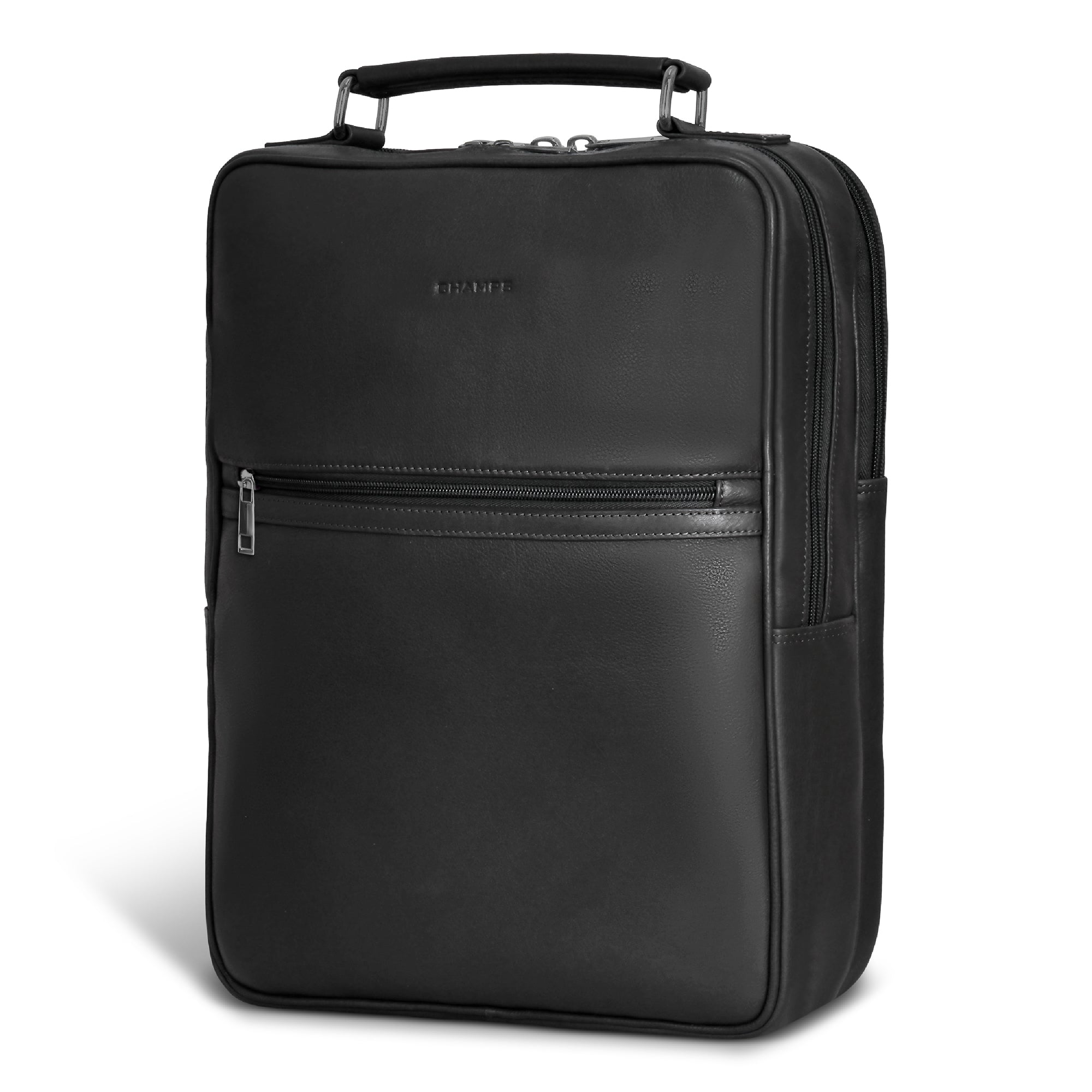 Onyx / Leather Compact Backpack