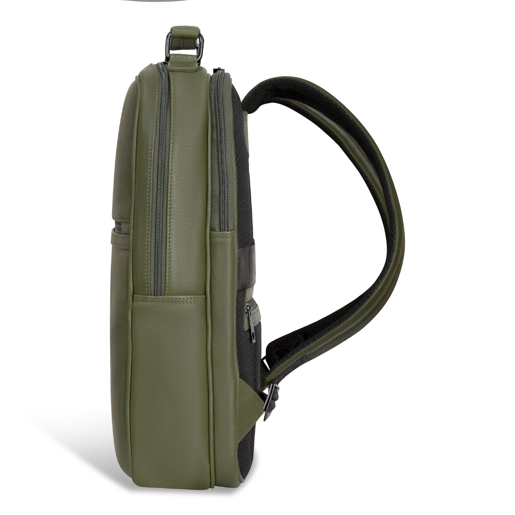 Onyx / Leather Compact Backpack