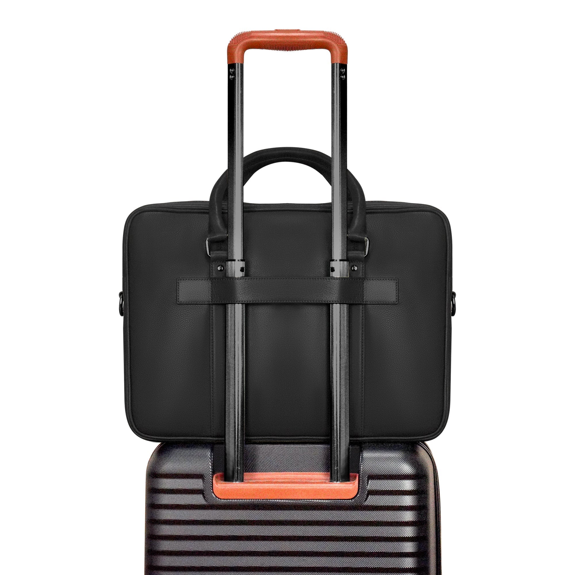 Onyx / Leather Slim Briefcase