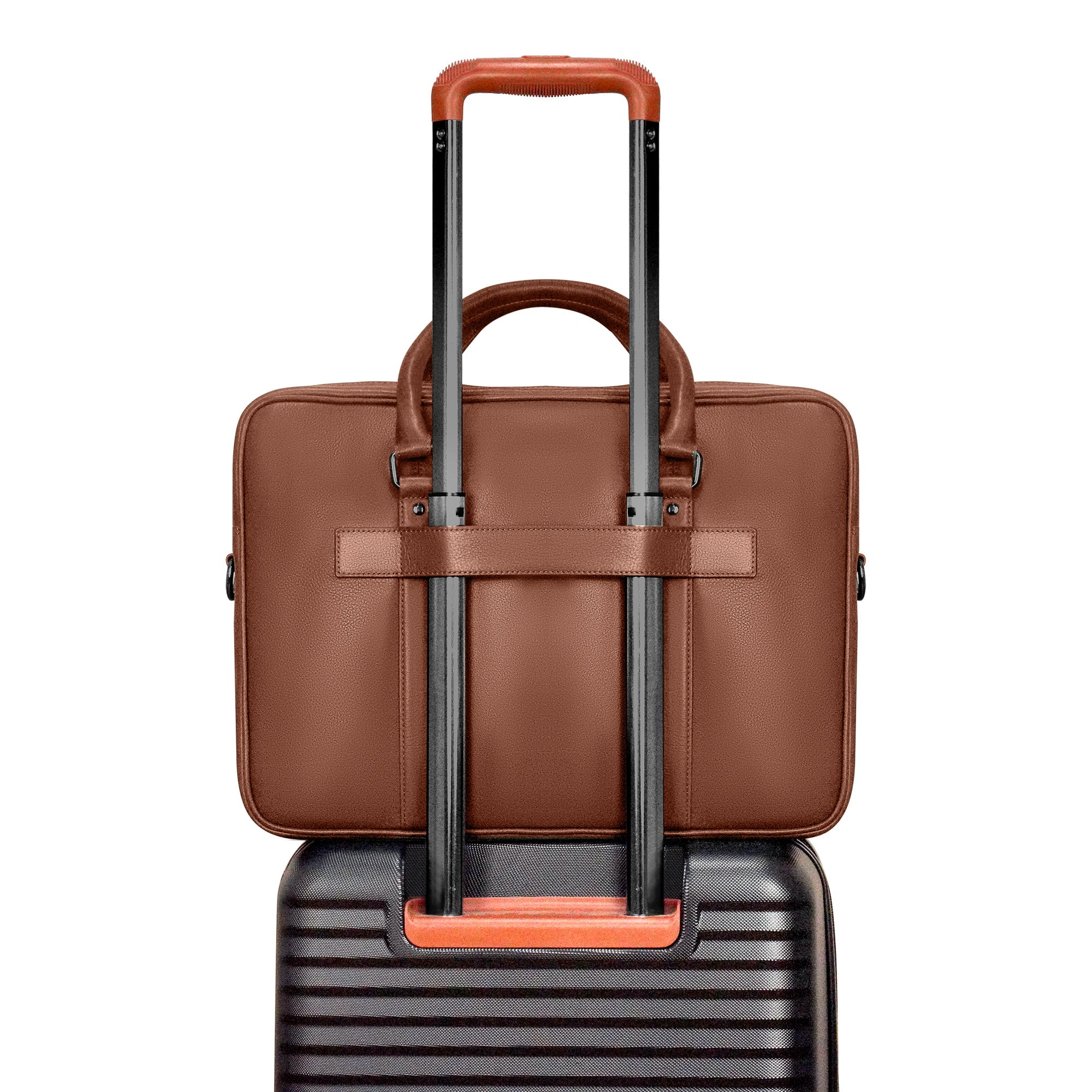 Onyx / Leather Slim Briefcase