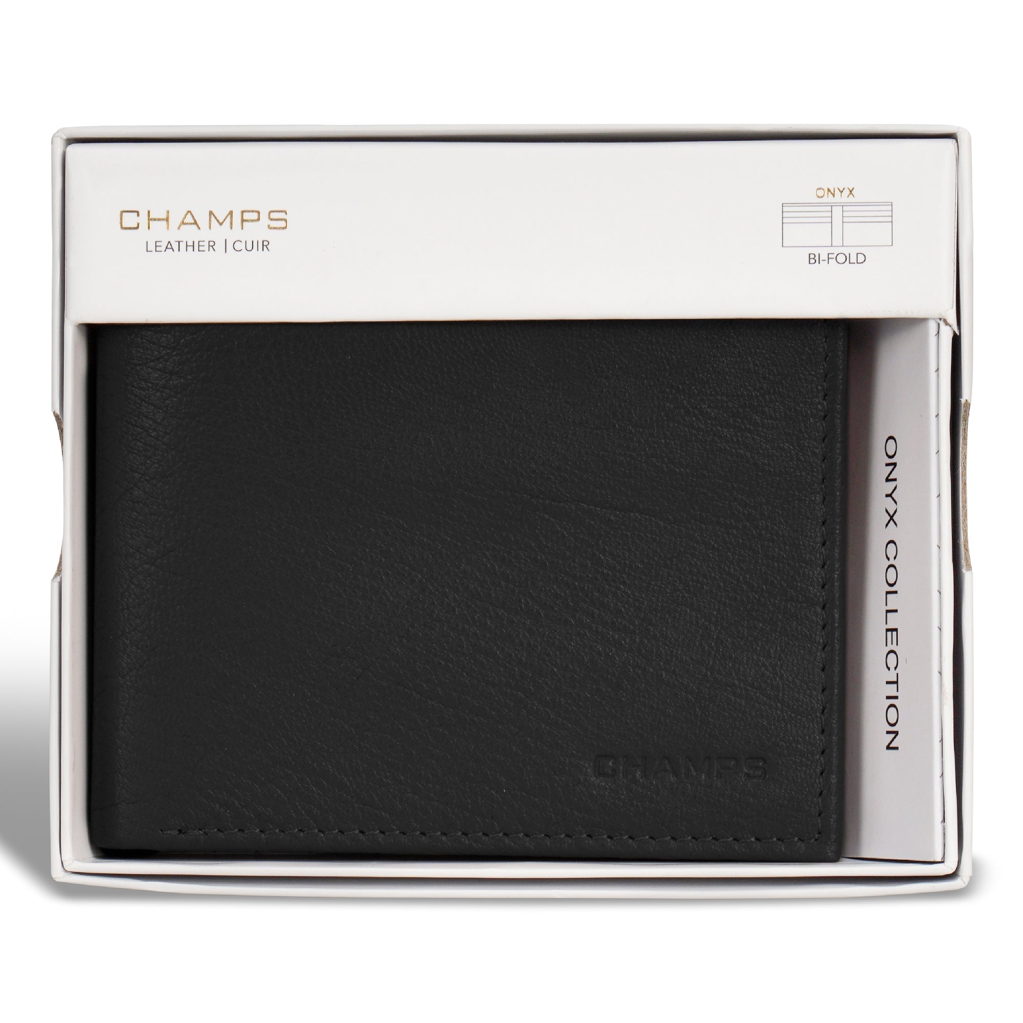 Onyx / Leather Bi-Fold Wallet