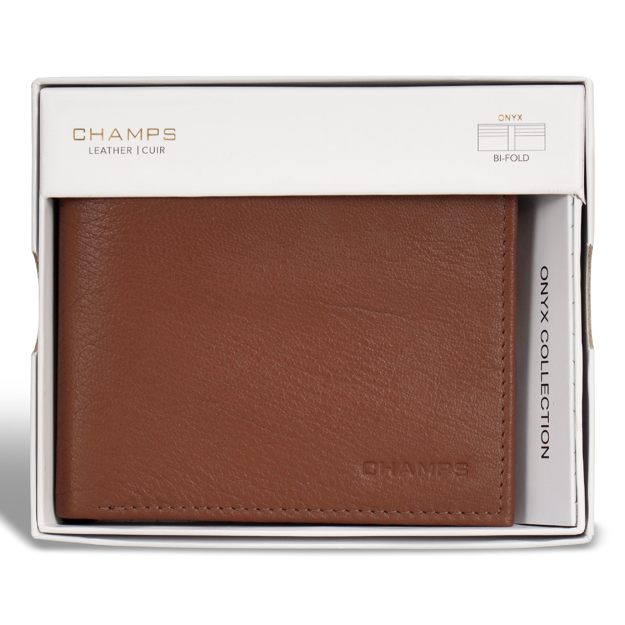 Onyx / Leather Bi-Fold Wallet