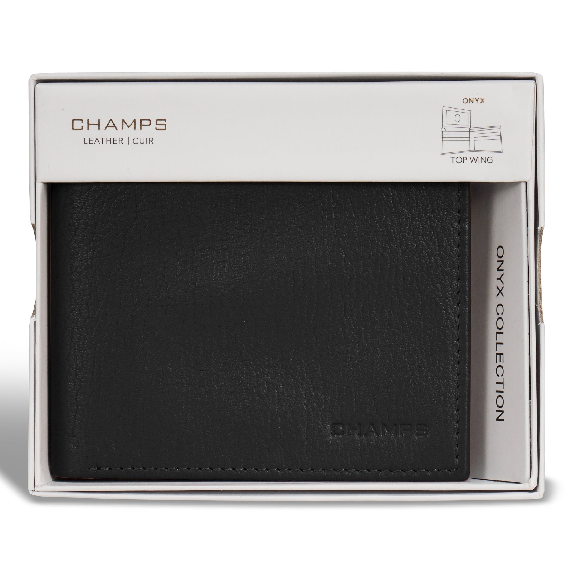 Onyx / Leather Top Wing Wallet