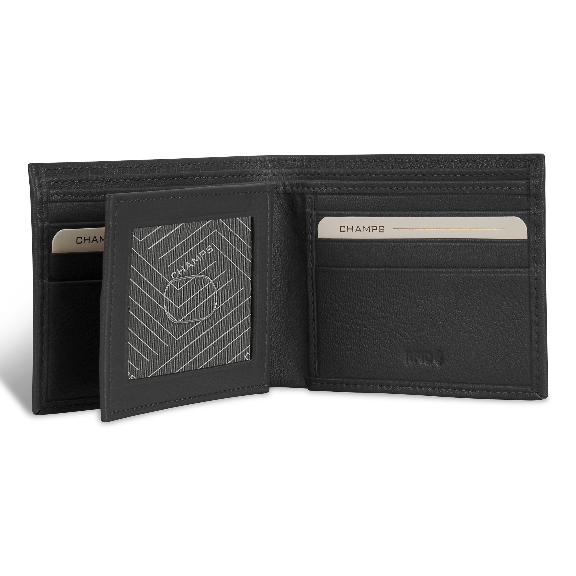 Onyx / Leather Center Wing Wallet