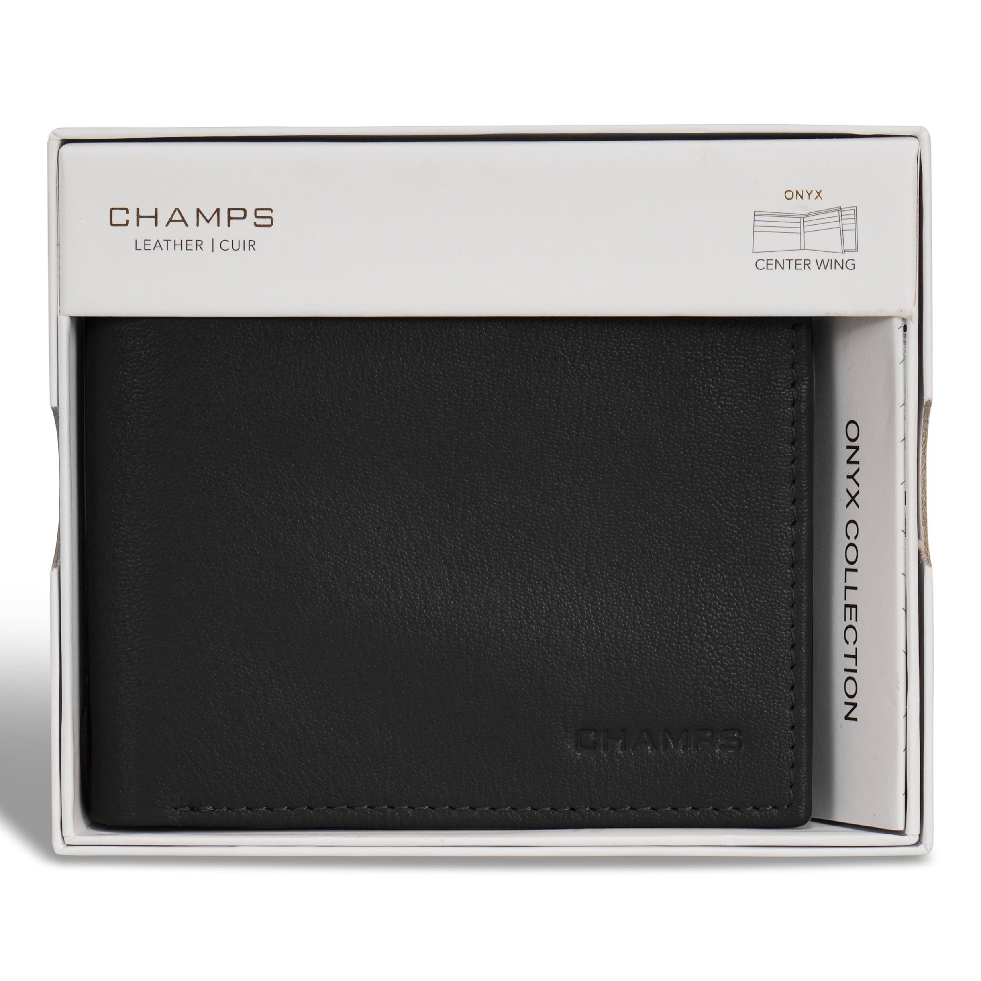 Onyx / Leather Center Wing Wallet