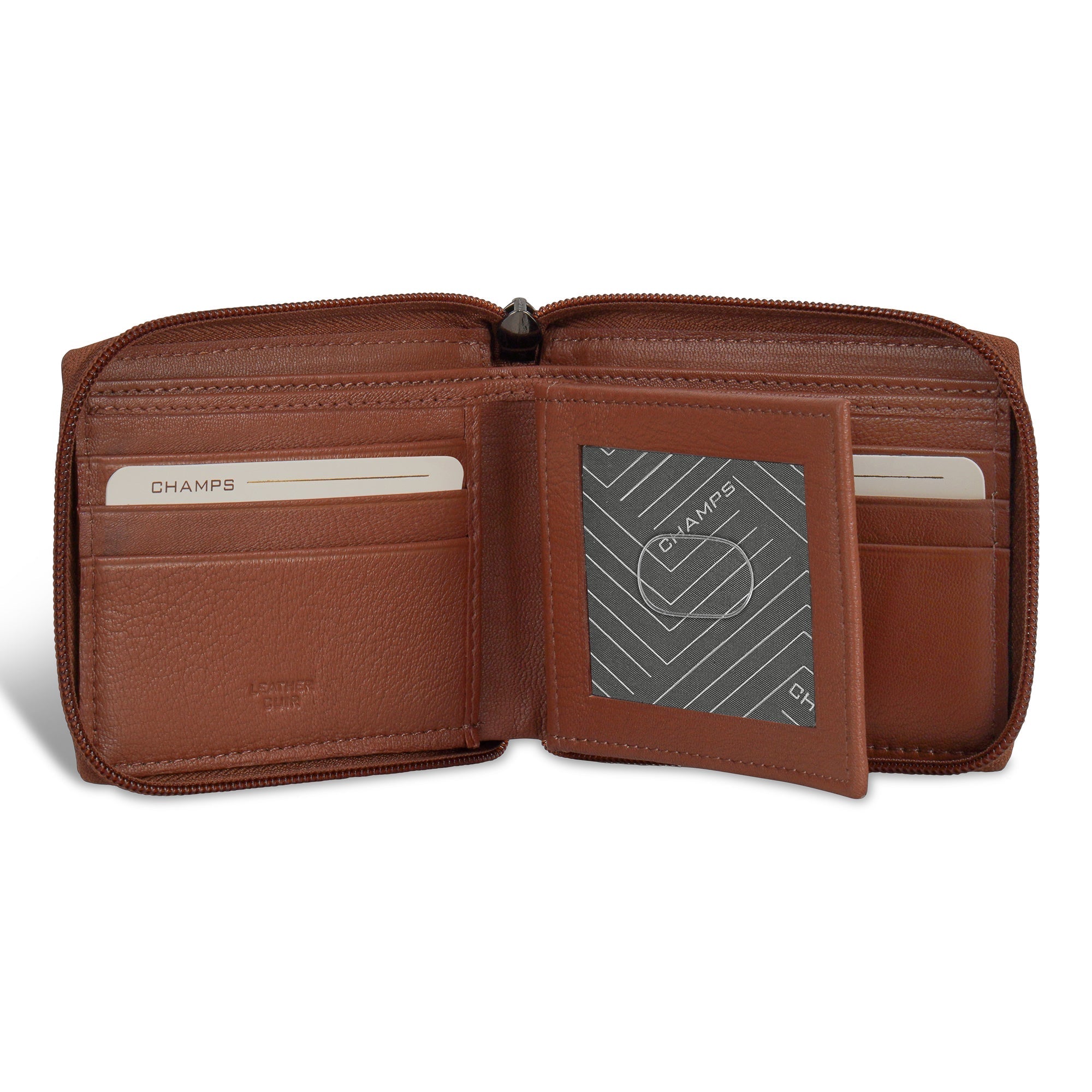 Onyx / Leather Zip Around Wallet