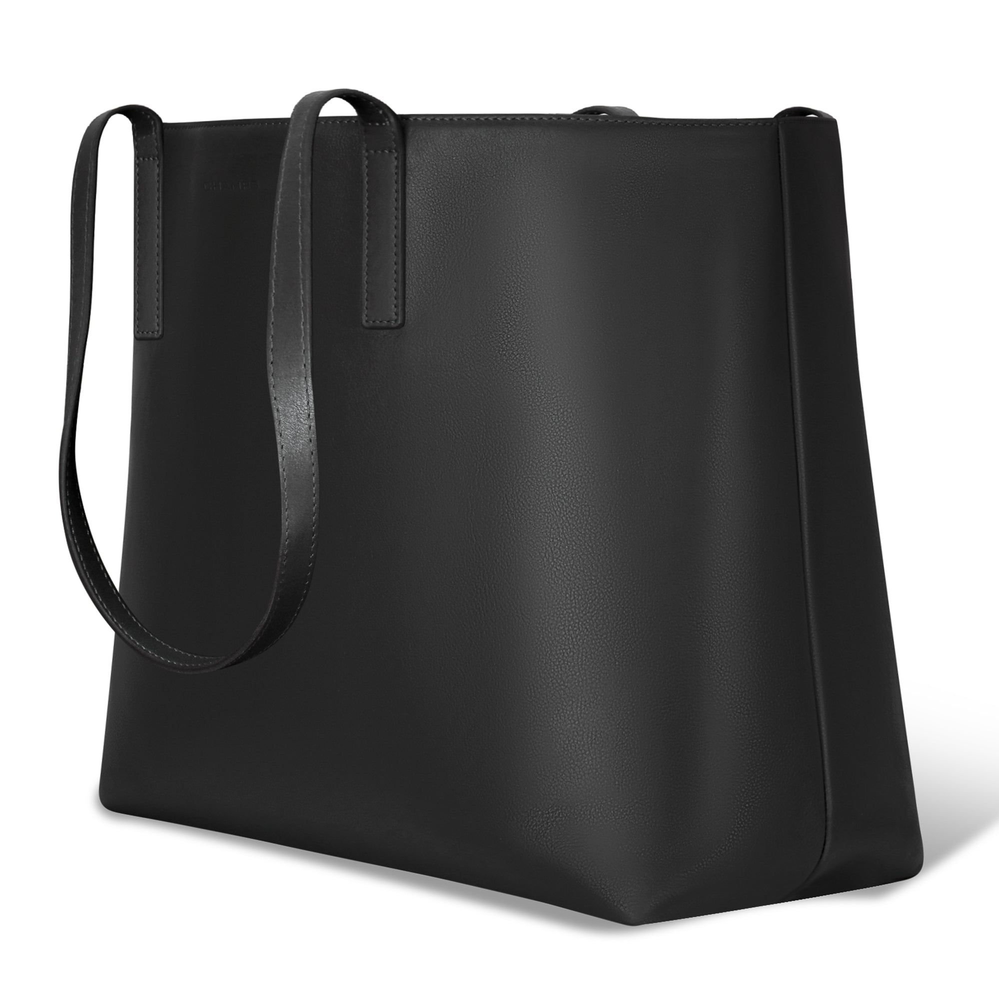 Onyx / Leather Open Tote