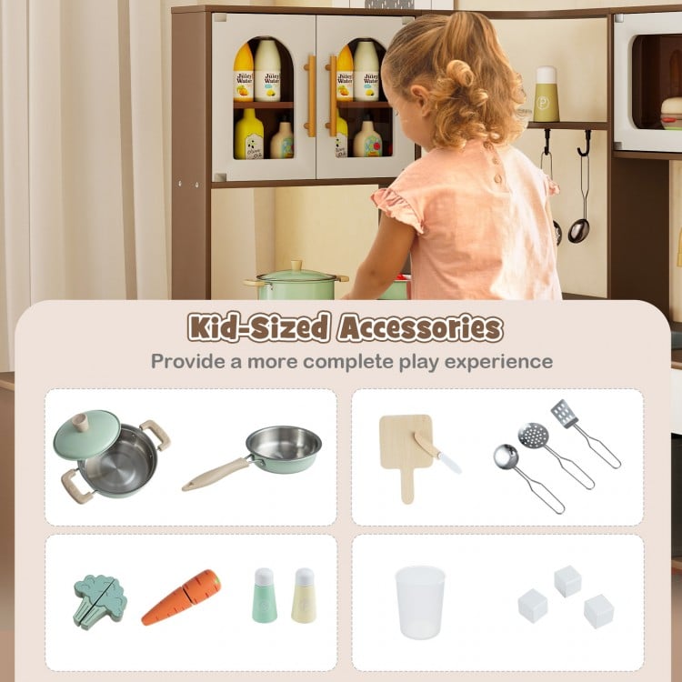 Corner Kitchen with Lights and Sounds for Kids Ages 3+-Coffee