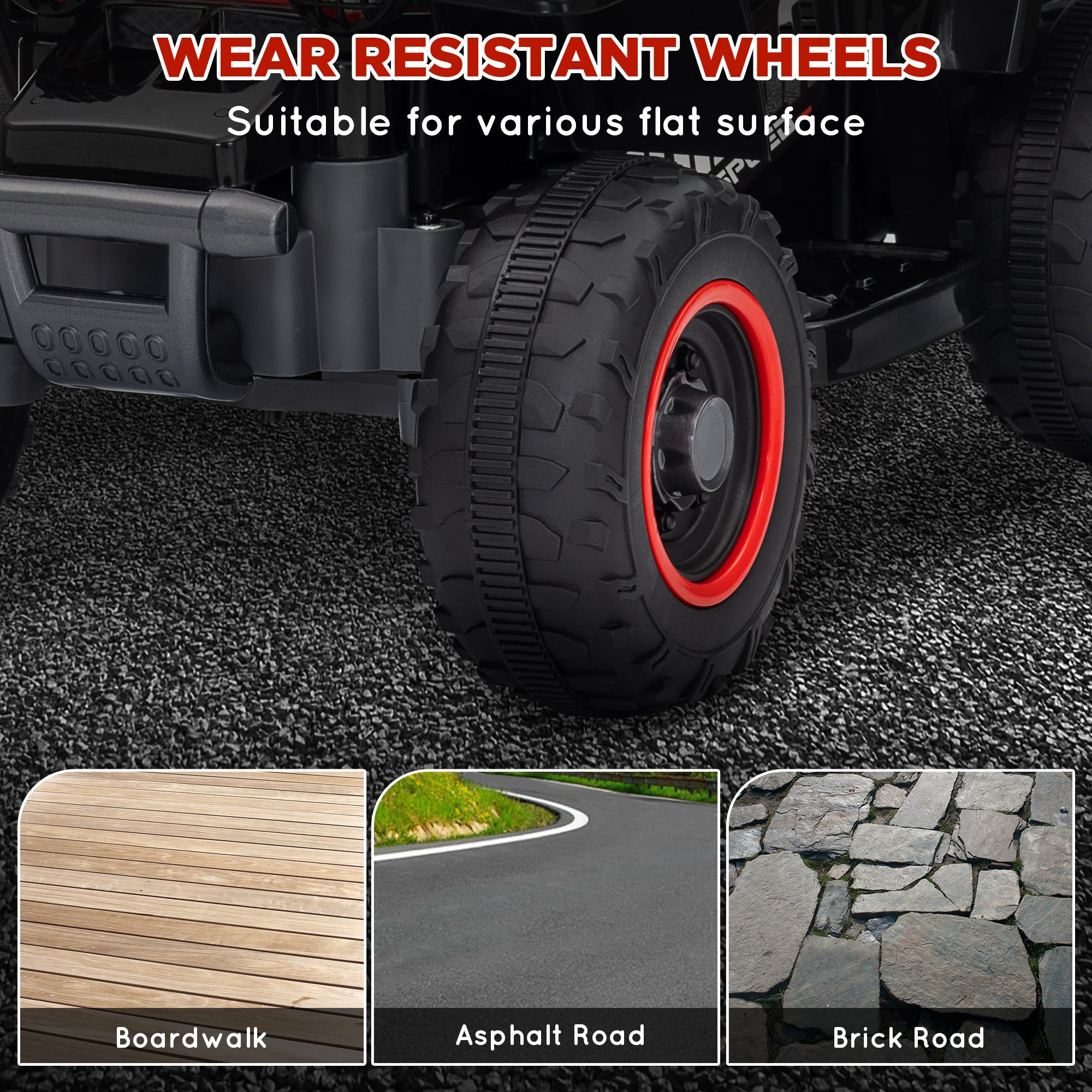 Qaba 6V Kids ATV Quad, 4 Wheeler Battery Powered Electric Ride on Car w/ Lights, Forward Backward, for 3-6 Years, Black