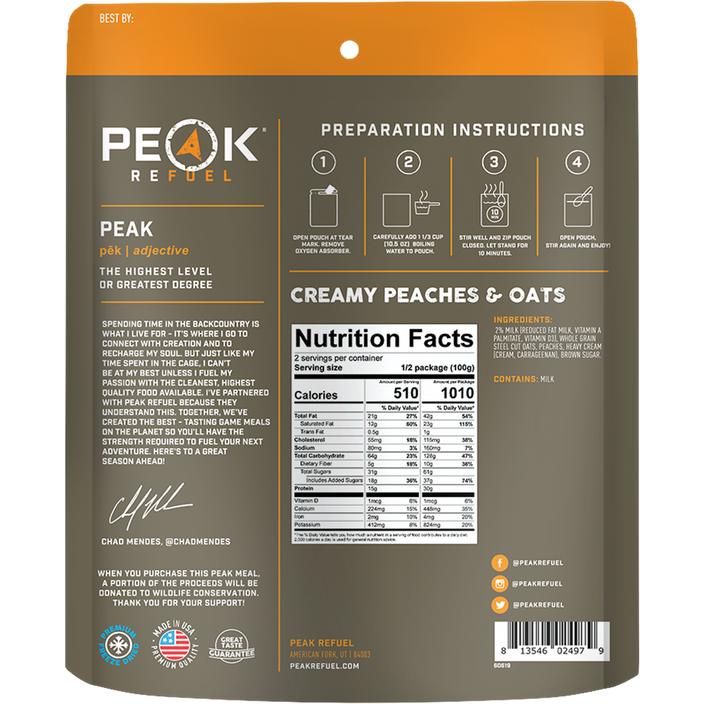 Peak Refuel Creamy Peaches and Oats