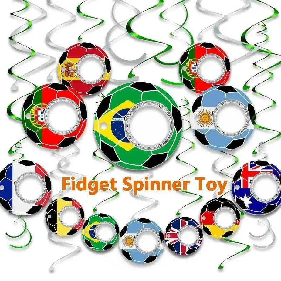 Creative Soccer World Teams Fidget Spinner Anti-Anxiety Relieves Stress Toy Keychain