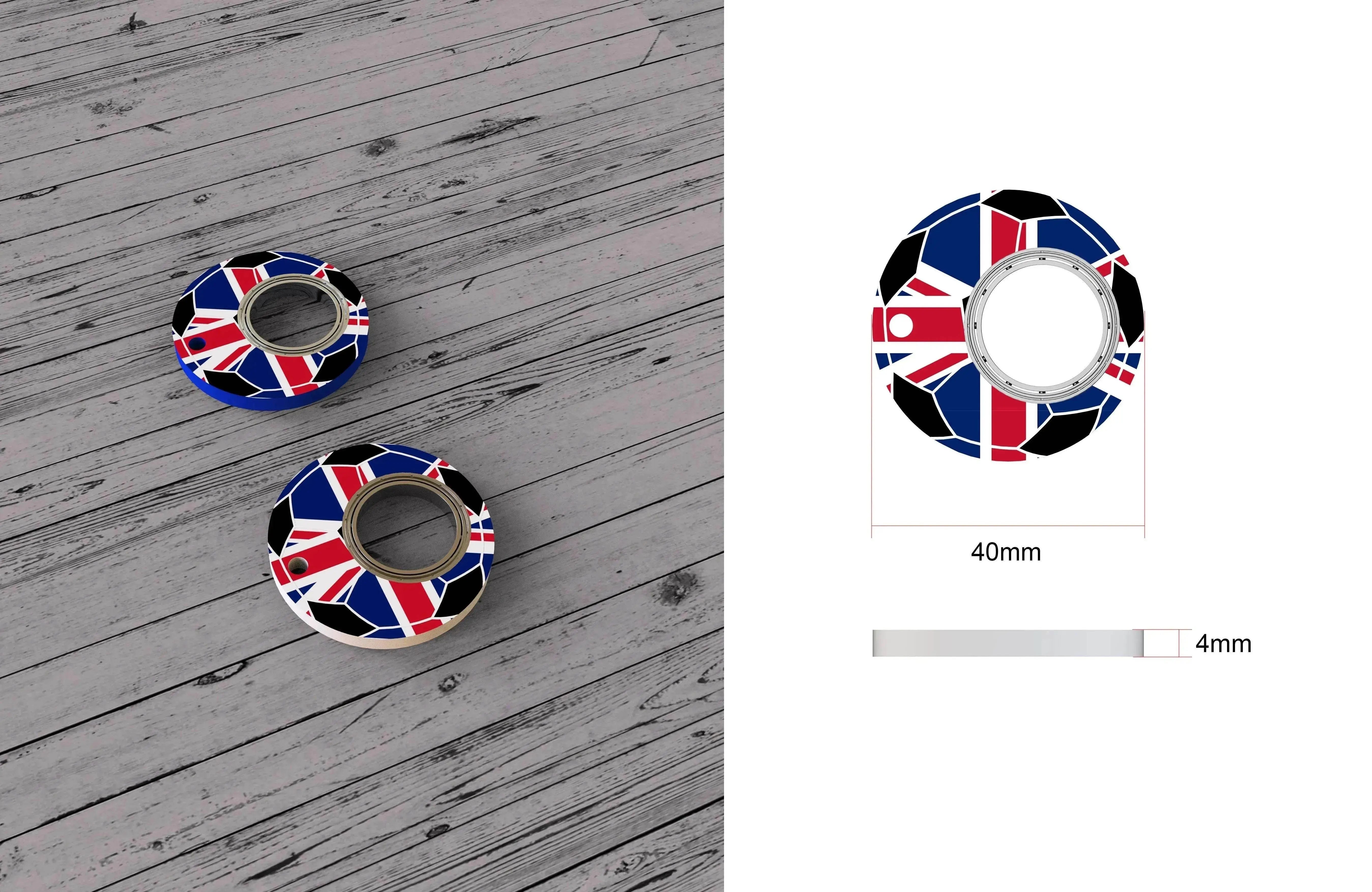 Creative Soccer World Teams Fidget Spinner Anti-Anxiety Relieves Stress Toy Keychain
