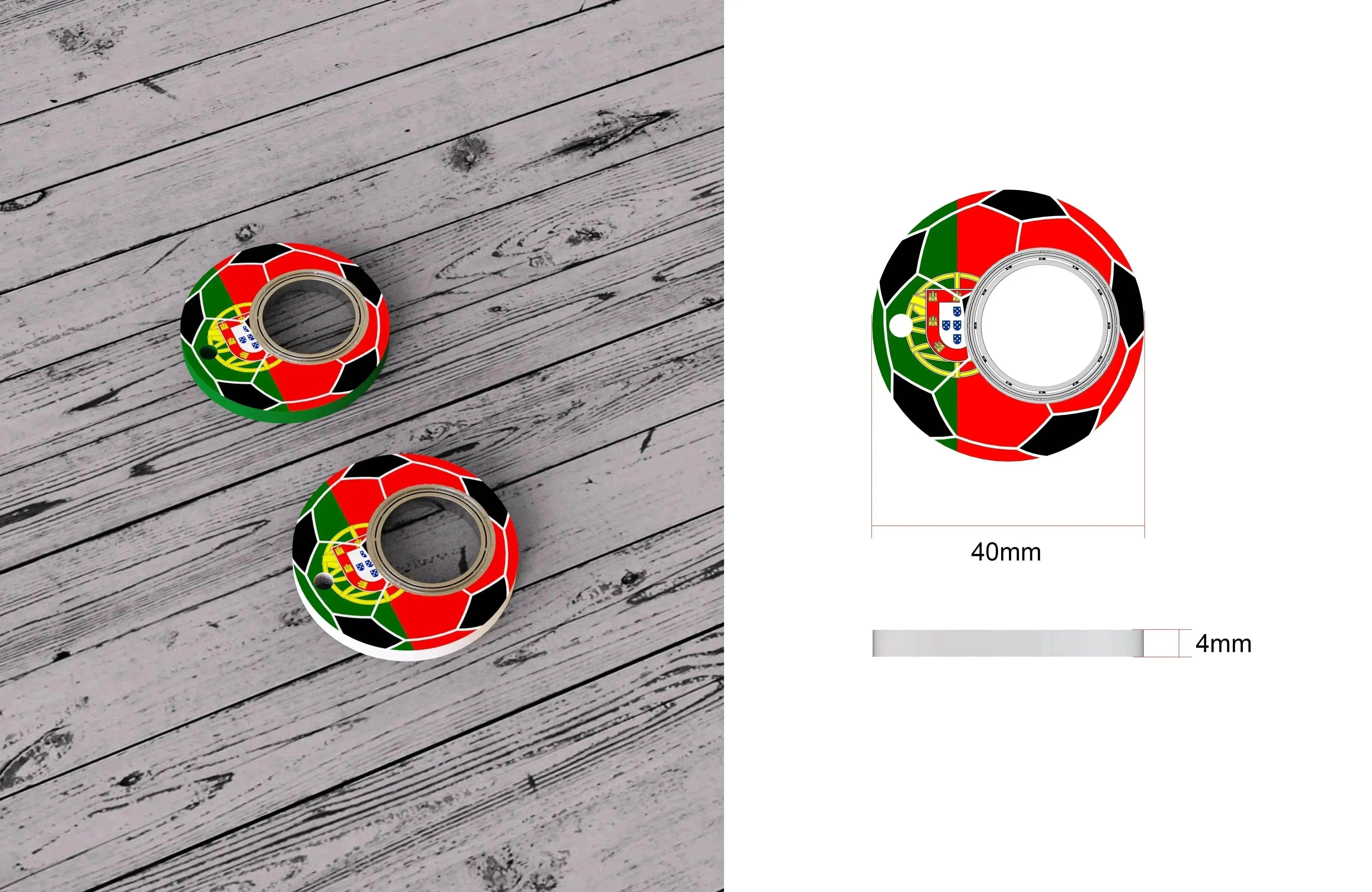 Creative Soccer World Teams Fidget Spinner Anti-Anxiety Relieves Stress Toy Keychain