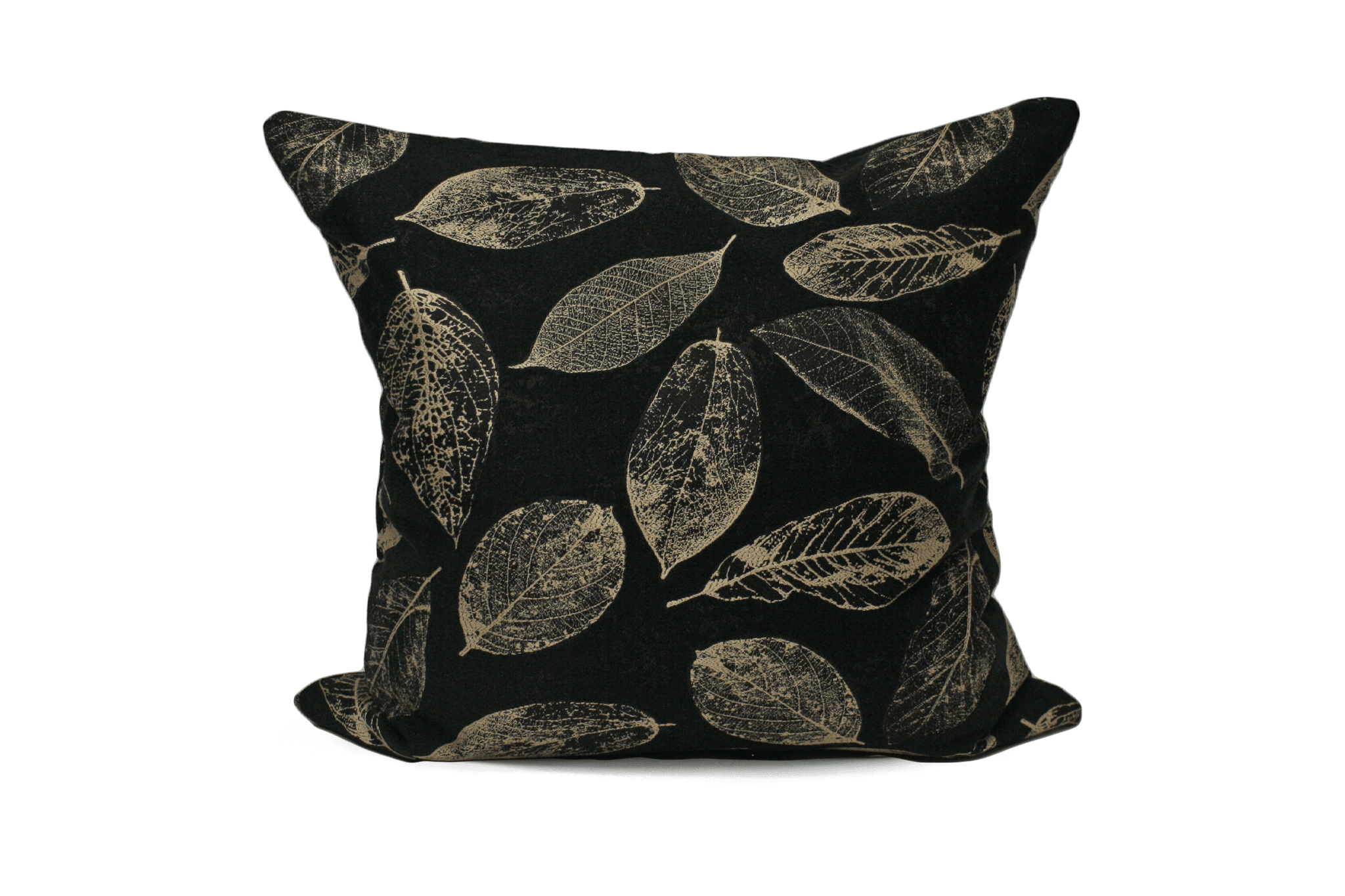 Black Leaf Cushion Cover