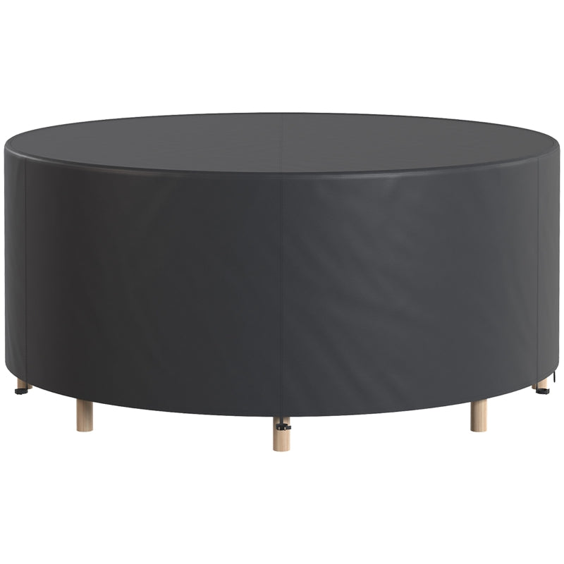 Heavy Duty Outdoor Patio Furniture Cover, Waterproof Round Table Cover for Weather Protection 84.3" Dia. x 27.6"H, Black