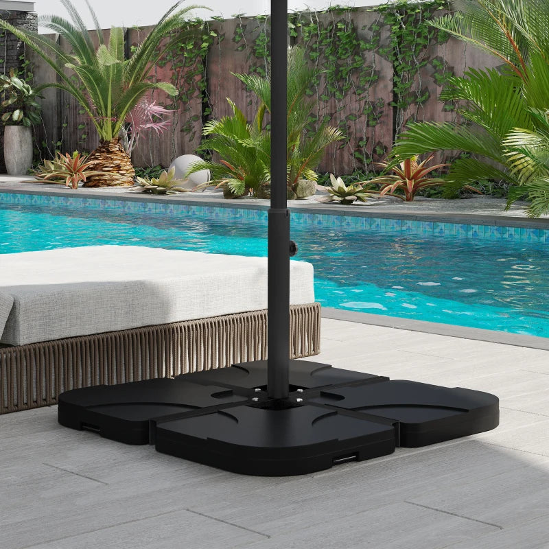 Outdoor Universal Cross Brace Stand for Small Offset Umbrella or Large Market Umbrella, Black