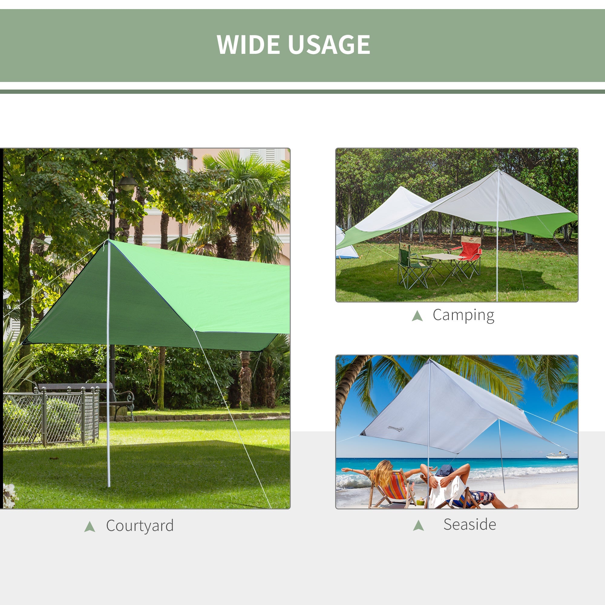Outsunny Sun Sail Shade Pillar: Adjustable Height Support for Outdoor Canopy Pole