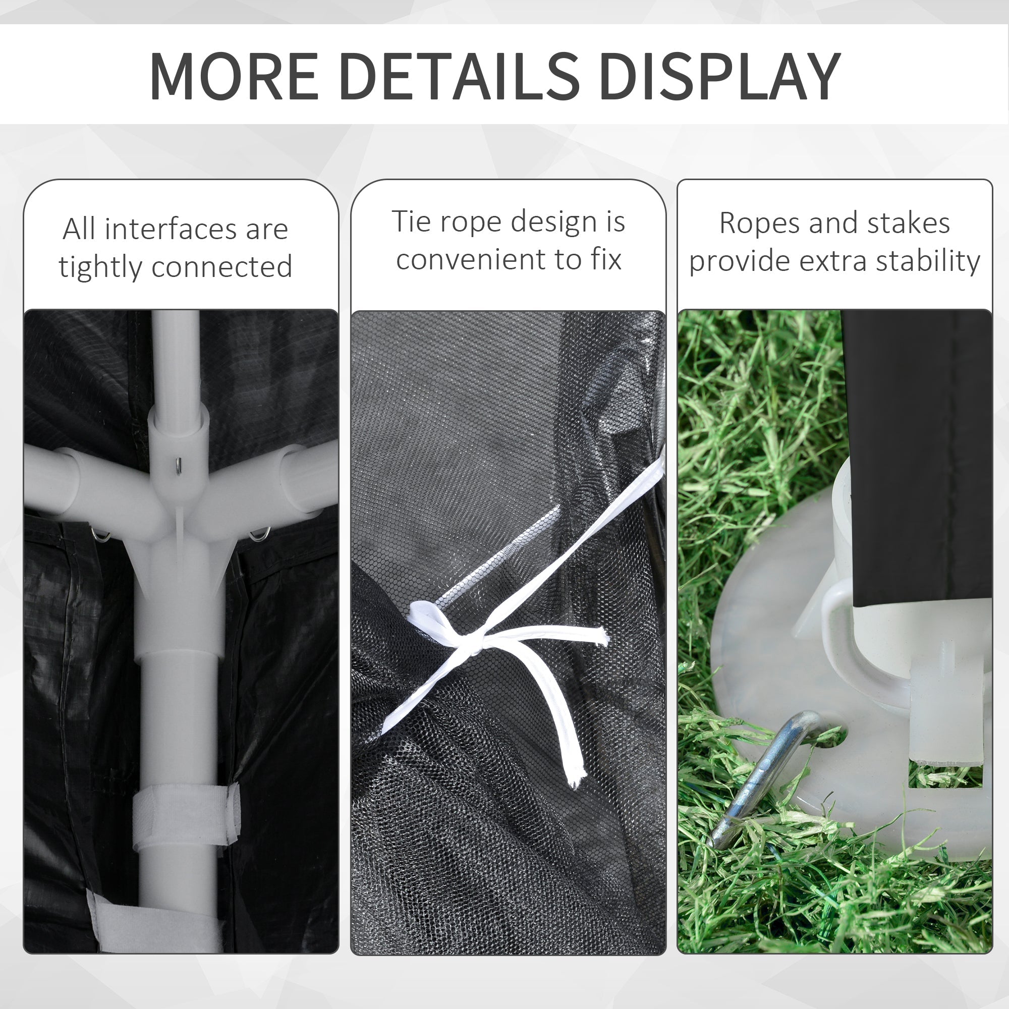 Outsunny 10x13ft Outdoor Gazebo Party Tent Sun Shade Canopy with Mesh Sidewalls Dark Grey