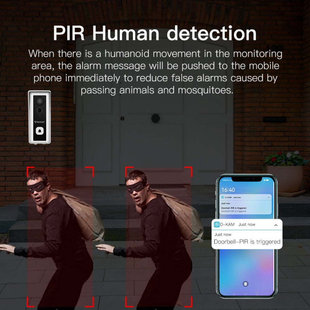Caméra de sonnette vidéo VStarcam DB6 et carillon intérieur
