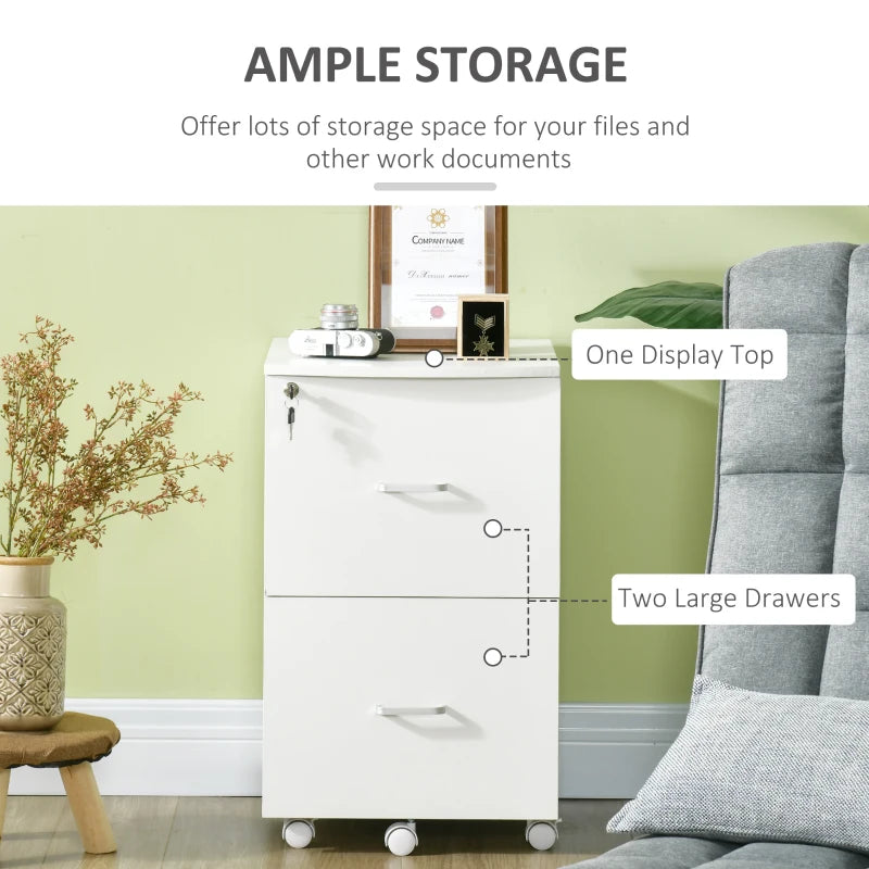 L-Shaped Computer Desk and File Cabinet Set for Bedroom, White