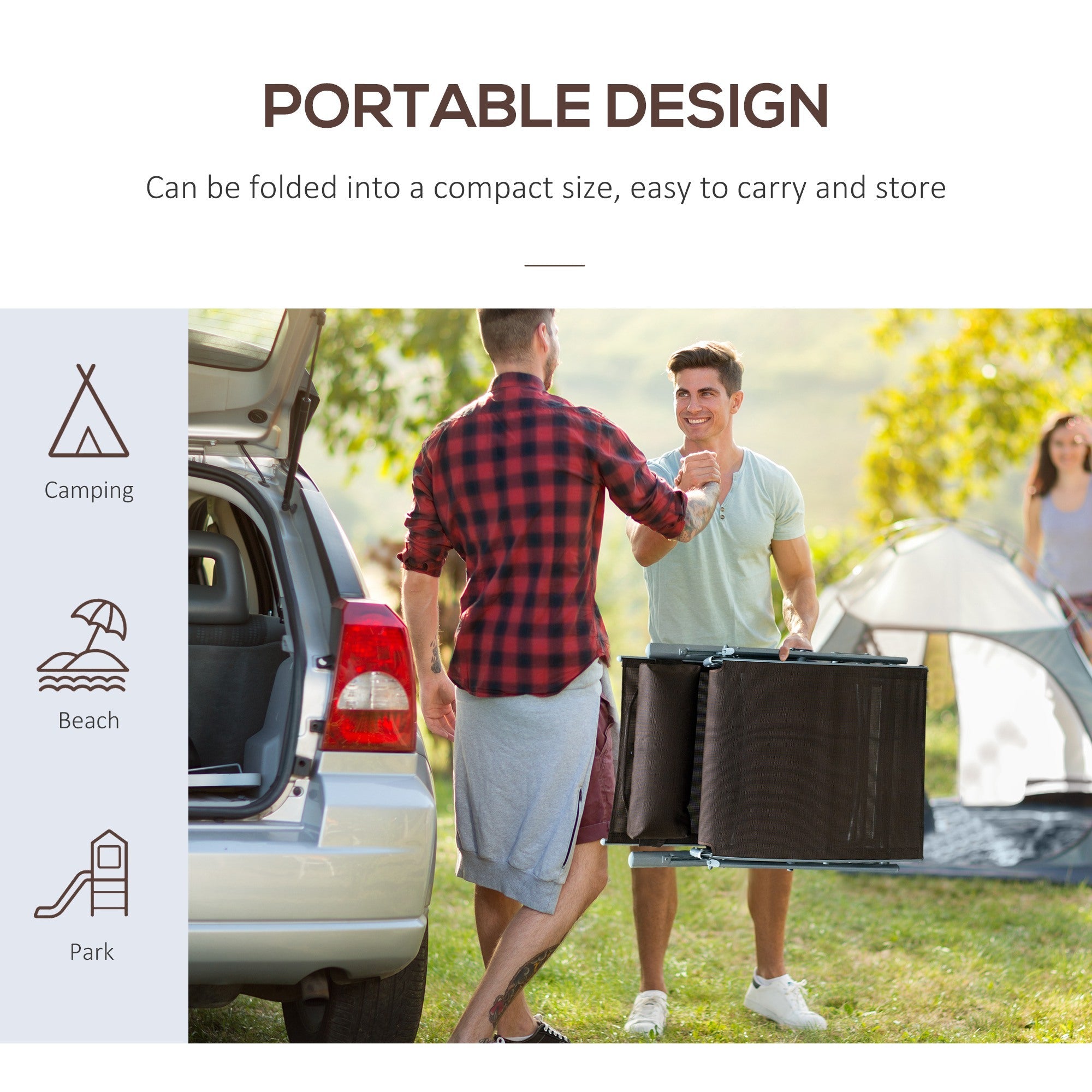 Outsunny Reclining Retreat: Adjustable Tri-Fold Patio Chaise Lounge Chair, Outdoor Garden Sun Lounger in Brown