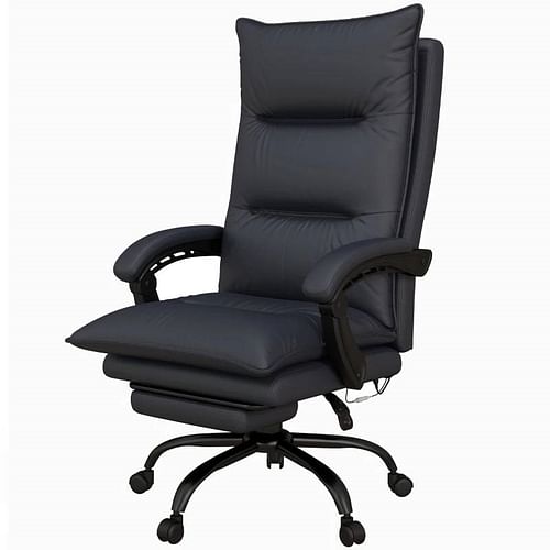 Double Padded Executive Massage Heated Office Chair Charcoal - Free Shipping