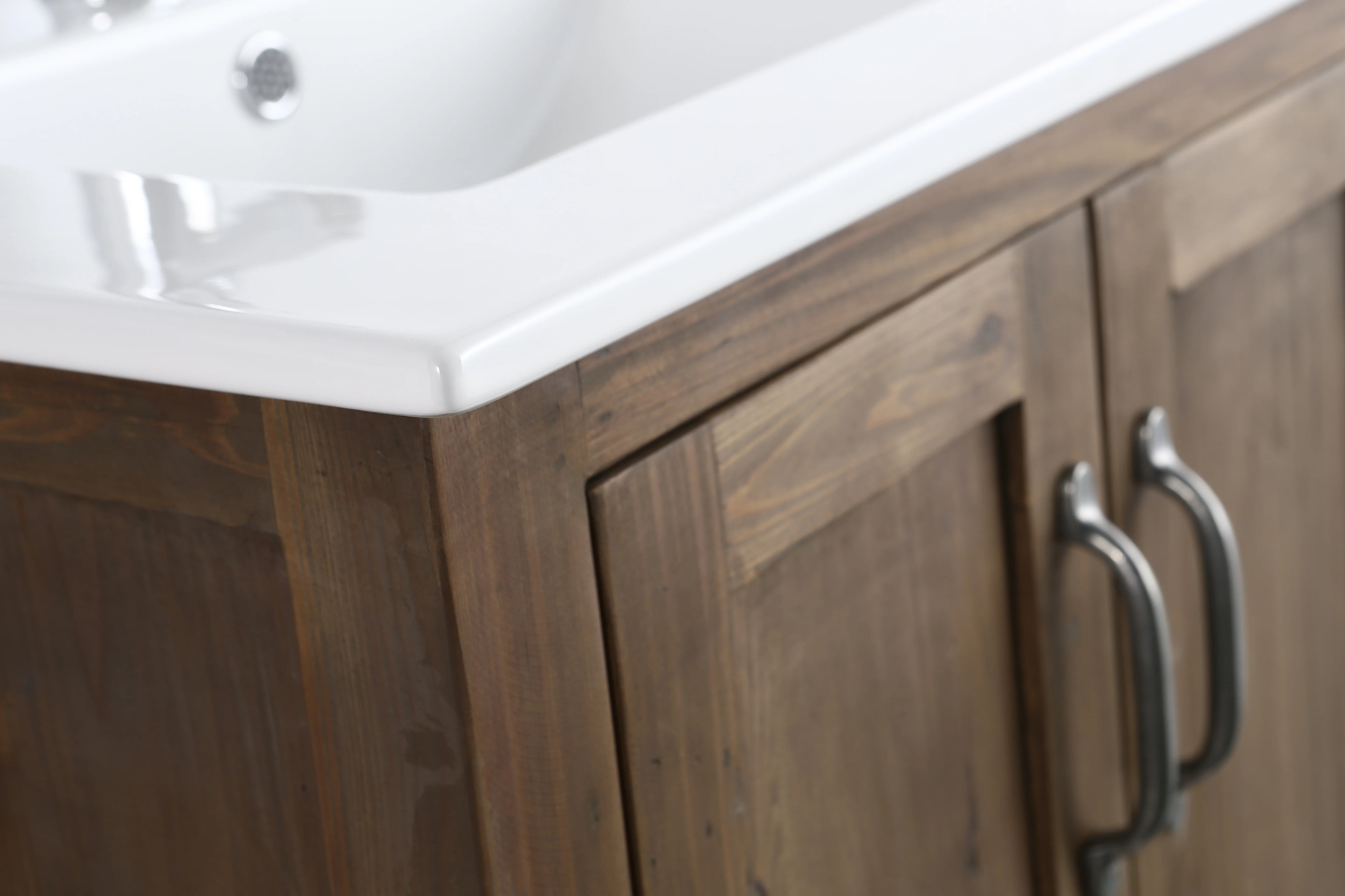 Austin 30" Single Sink Vanity In Walnut with Porcelain Top