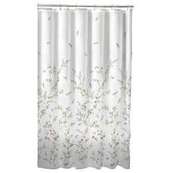 Floral Dragonfly Polyester Machine Washable Shower Curtain - Free Shipping