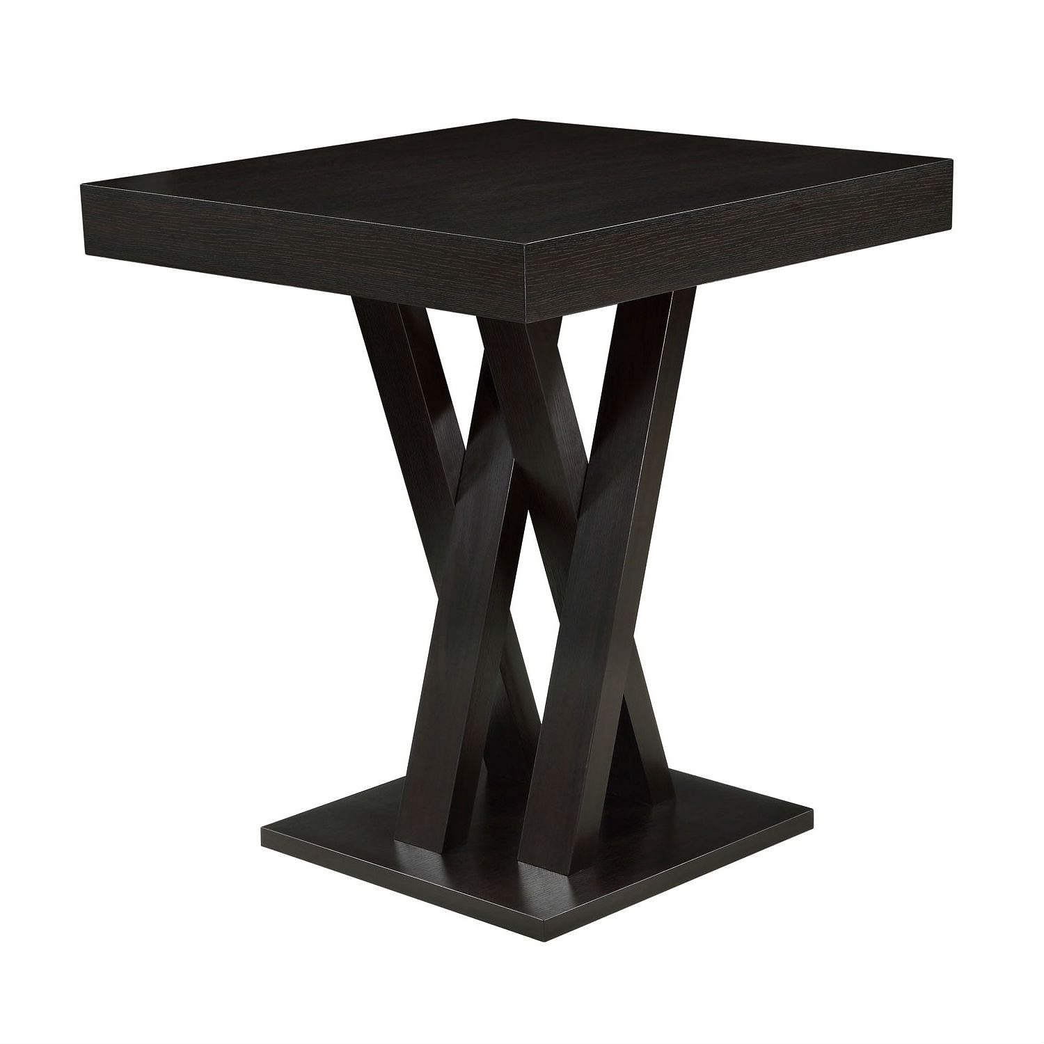 Modern 40-inch High Square Dining Table in Dark Cappuccino Finish - Free Shipping
