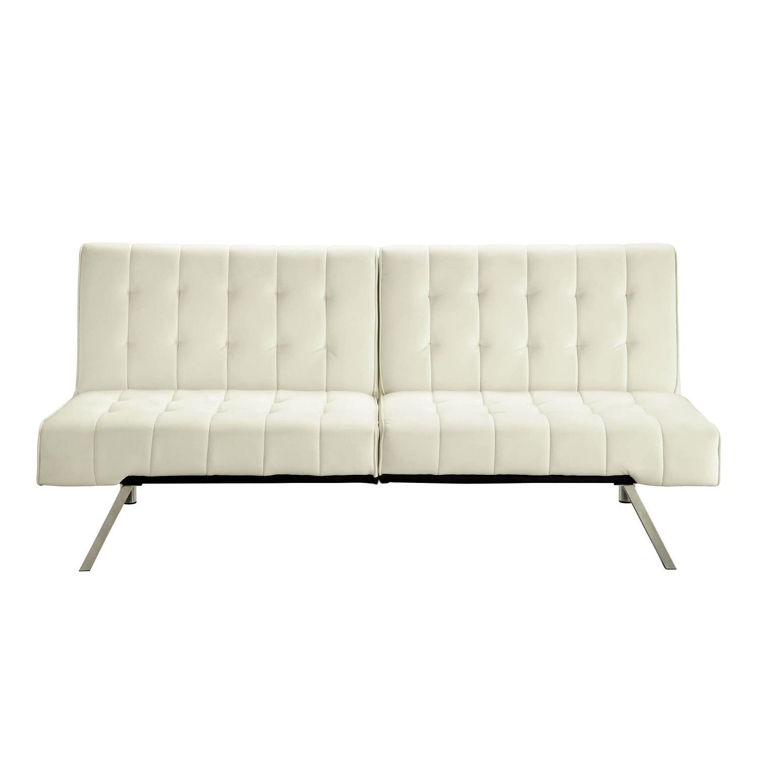 Splitback Multi-Position Futon Sofa Sleeper in Vanilla - Free Shipping