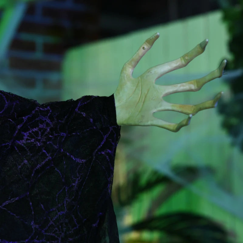 HOMCOM 6.4' Life-Size Winged Grim Reaper – Animated Halloween Decoration, Light-Up Eyes