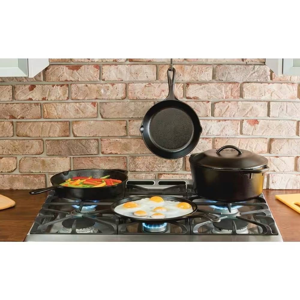 5-Piece Cast Iron Cookware Set with Dutch Oven Griddle and Skillets Made in USA - Free Shipping