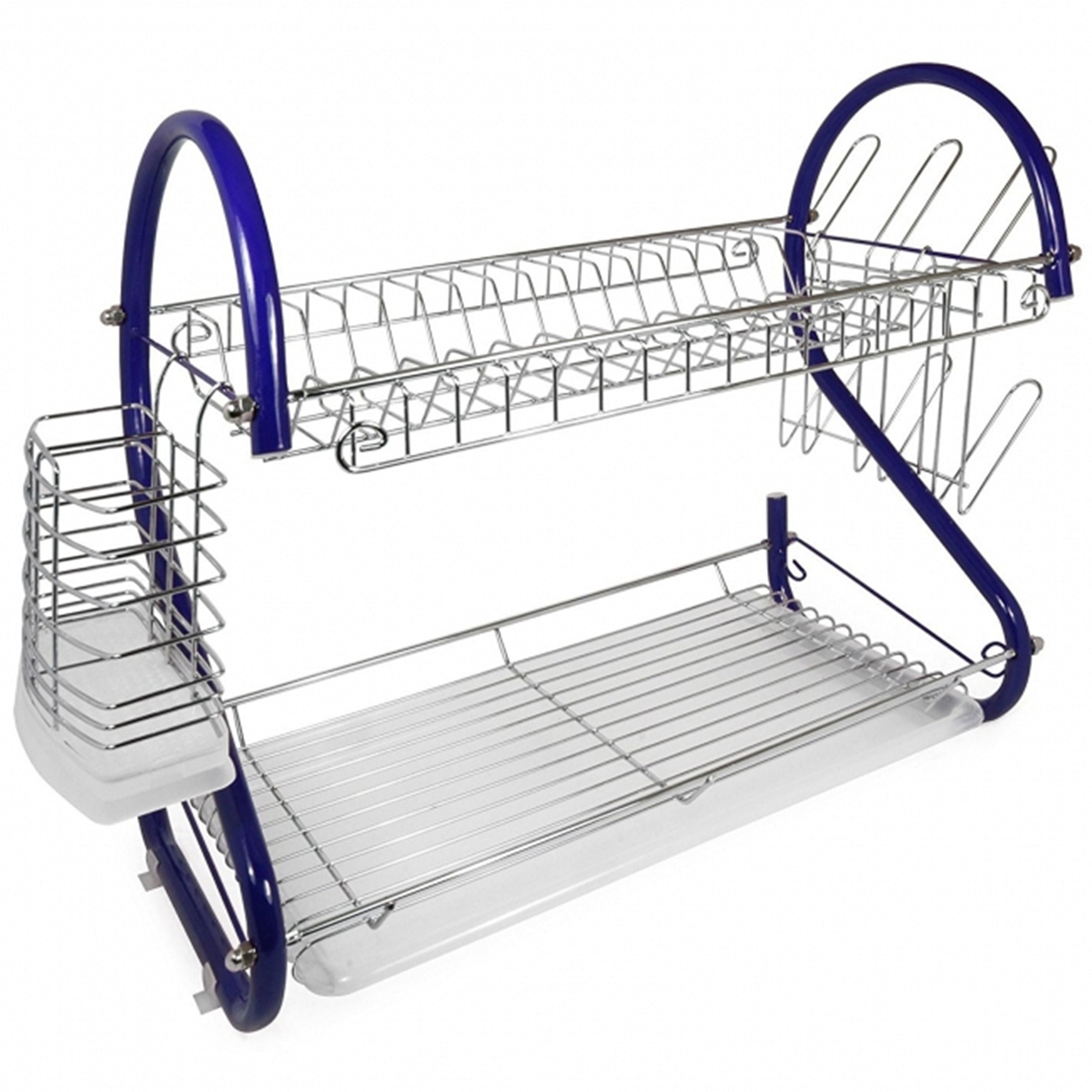Better Chef 2-Tier 16 in. Chrome Plated Dish Rack in Blue - Free Shipping
