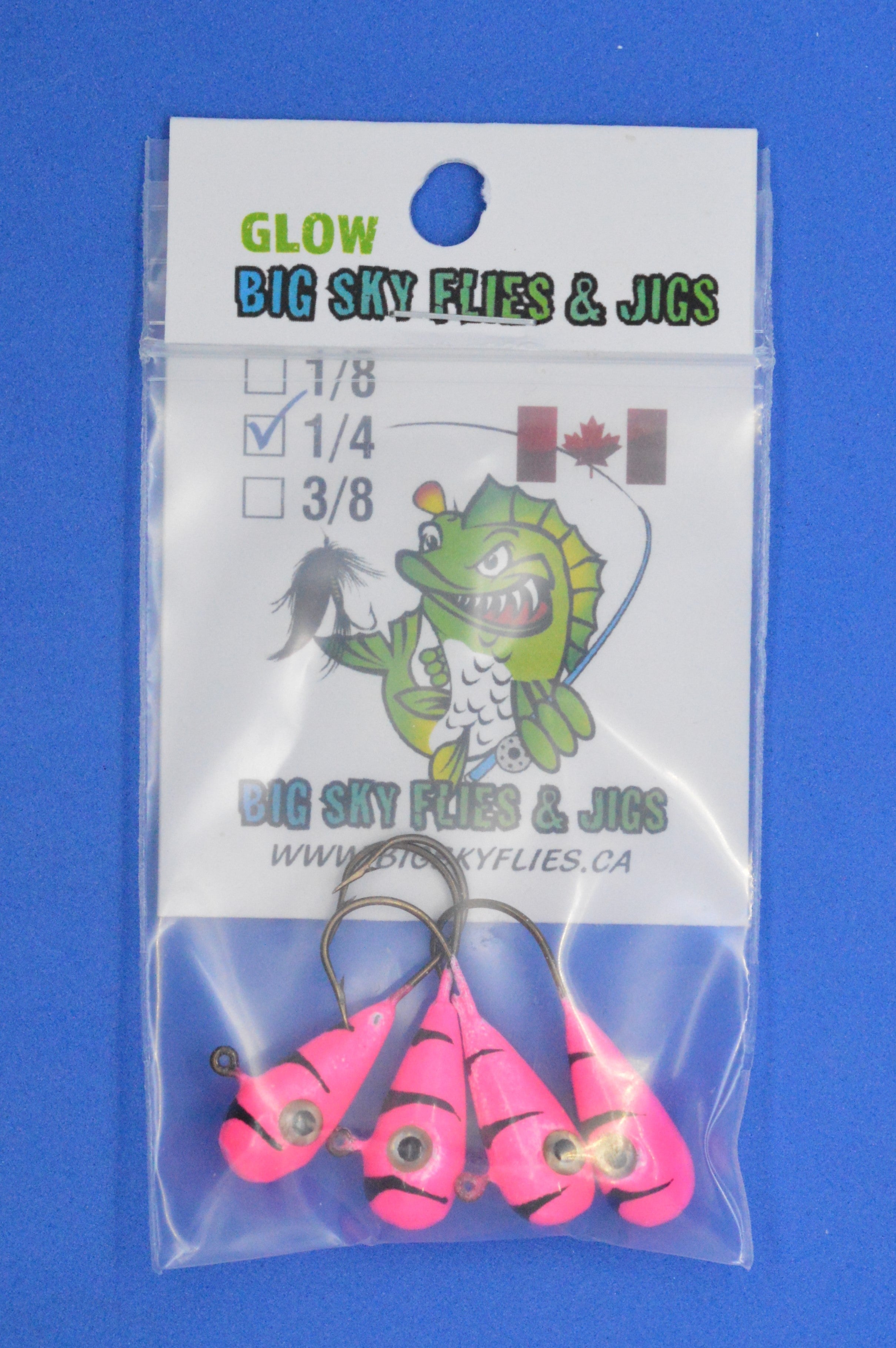Big Sky Kaleidoscope 1/4oz Glow Jigs 4/pack