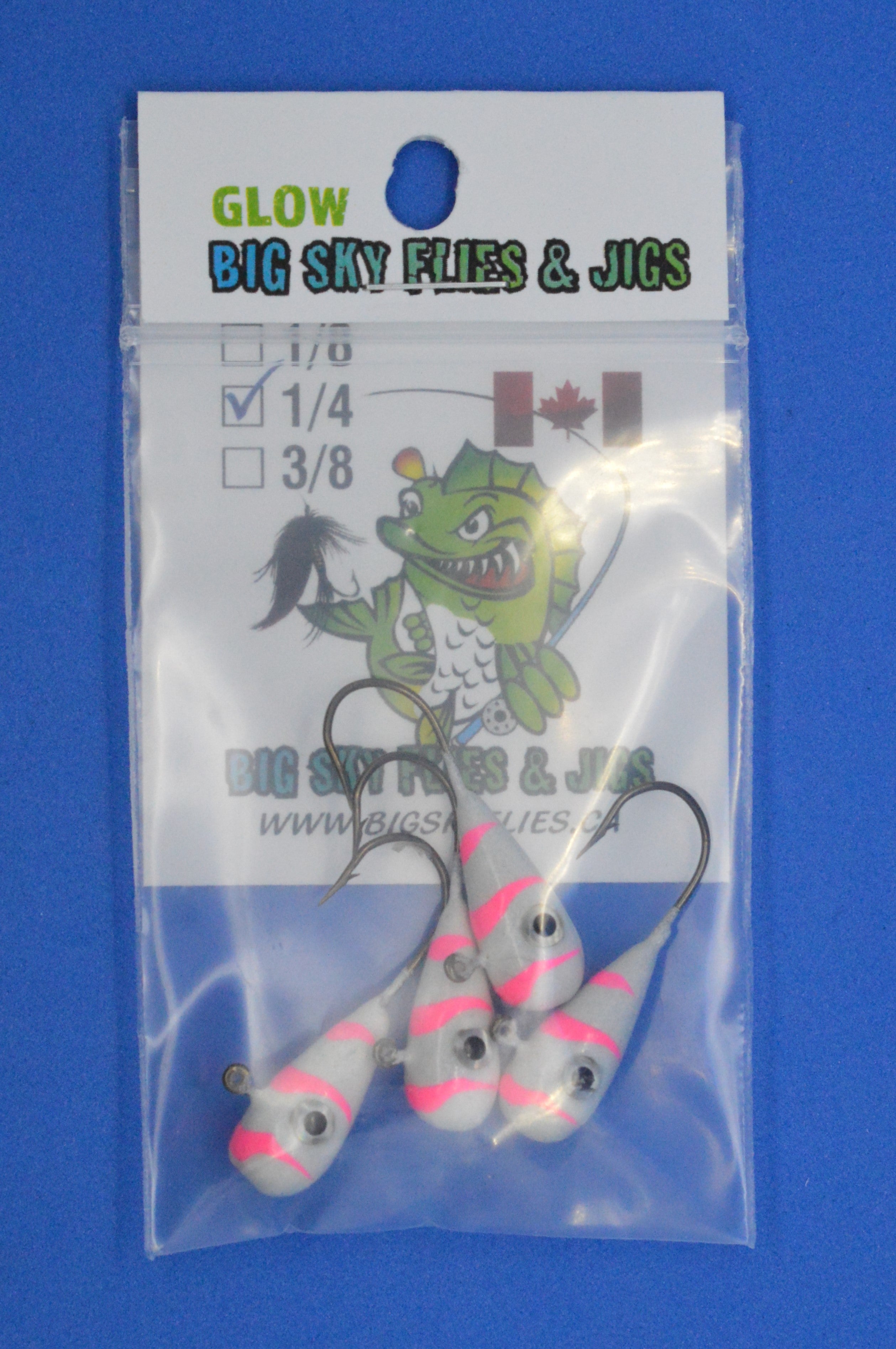 Big Sky Kaleidoscope 1/4oz Glow Jigs 4/pack