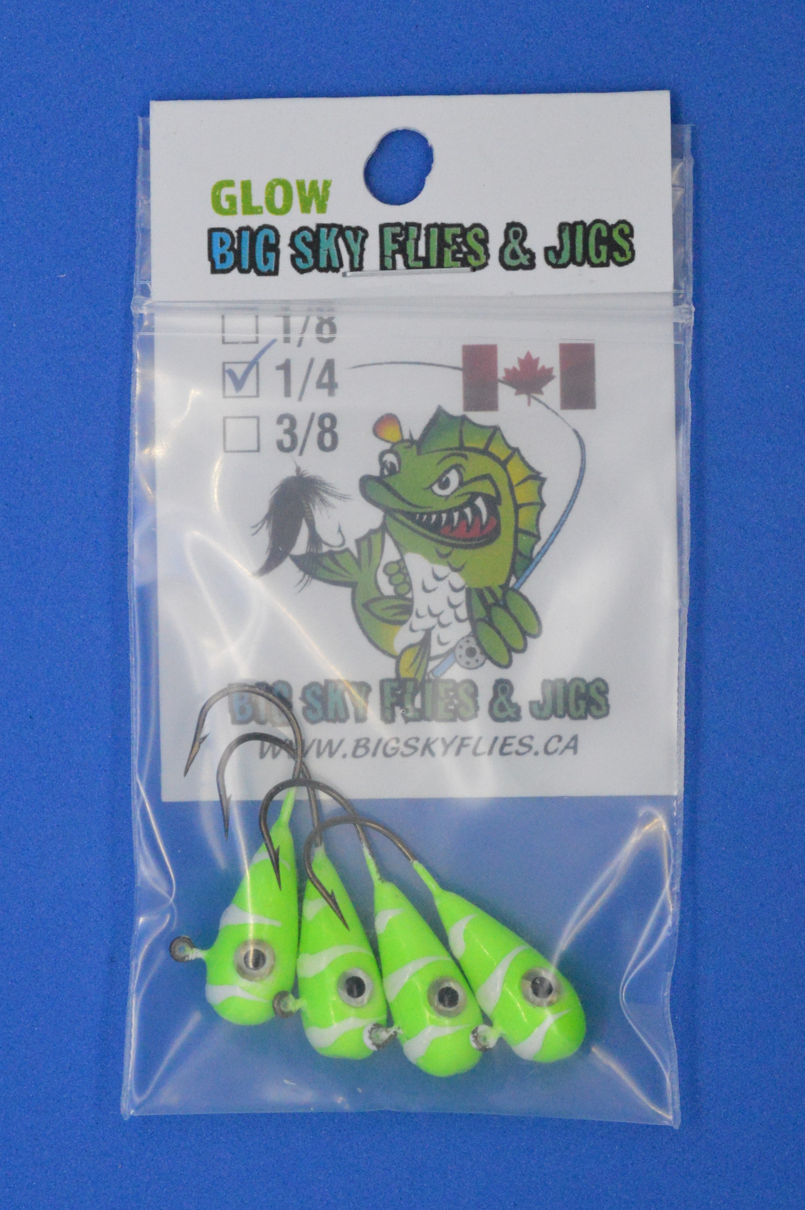 Big Sky Kaleidoscope 1/4oz Glow Jigs 4/pack