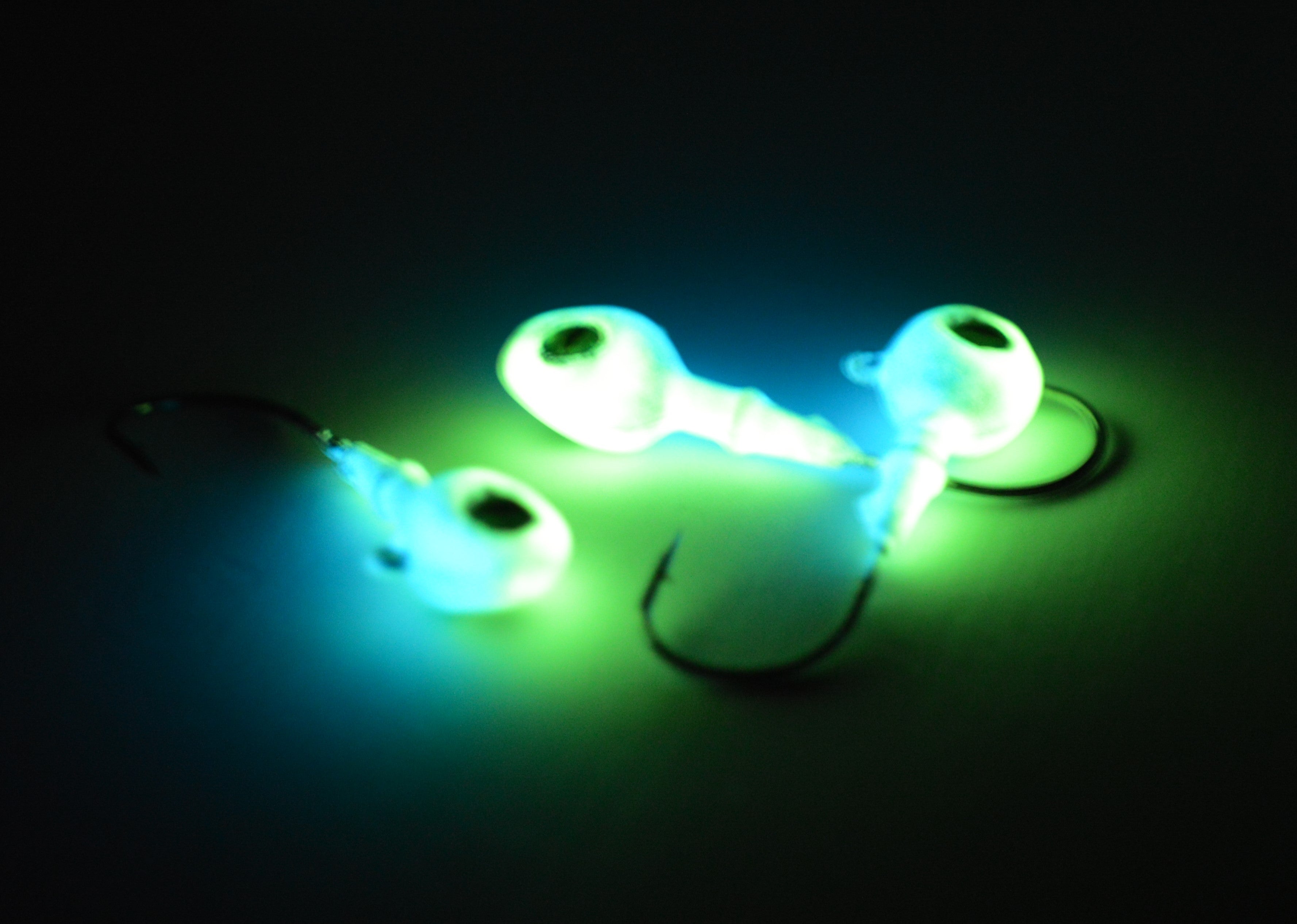 Big Sky Snake Eye 1/4oz Glow Jigs 3/pack