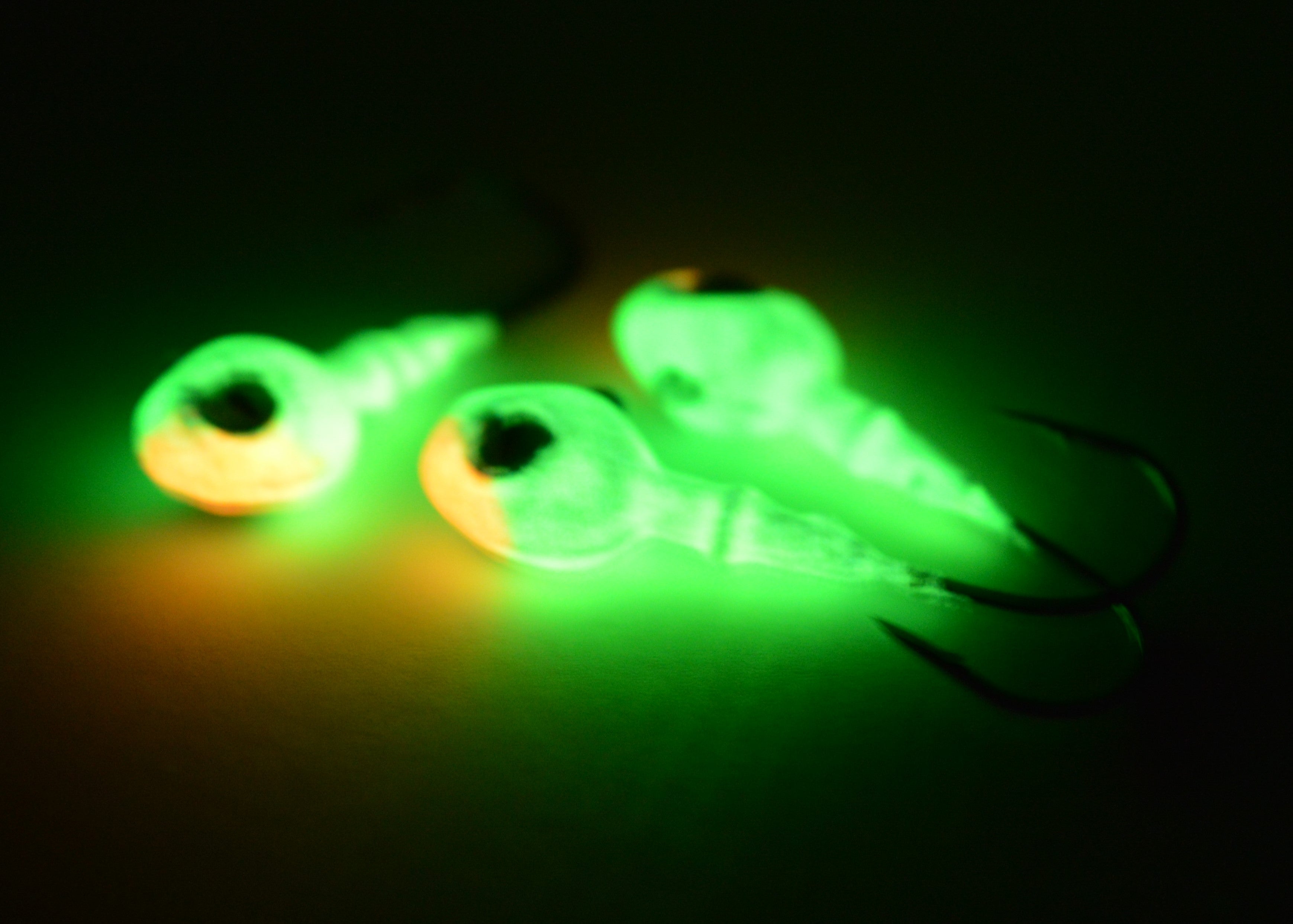 Big Sky Snake Eye 1/4oz Glow Jigs 3/pack
