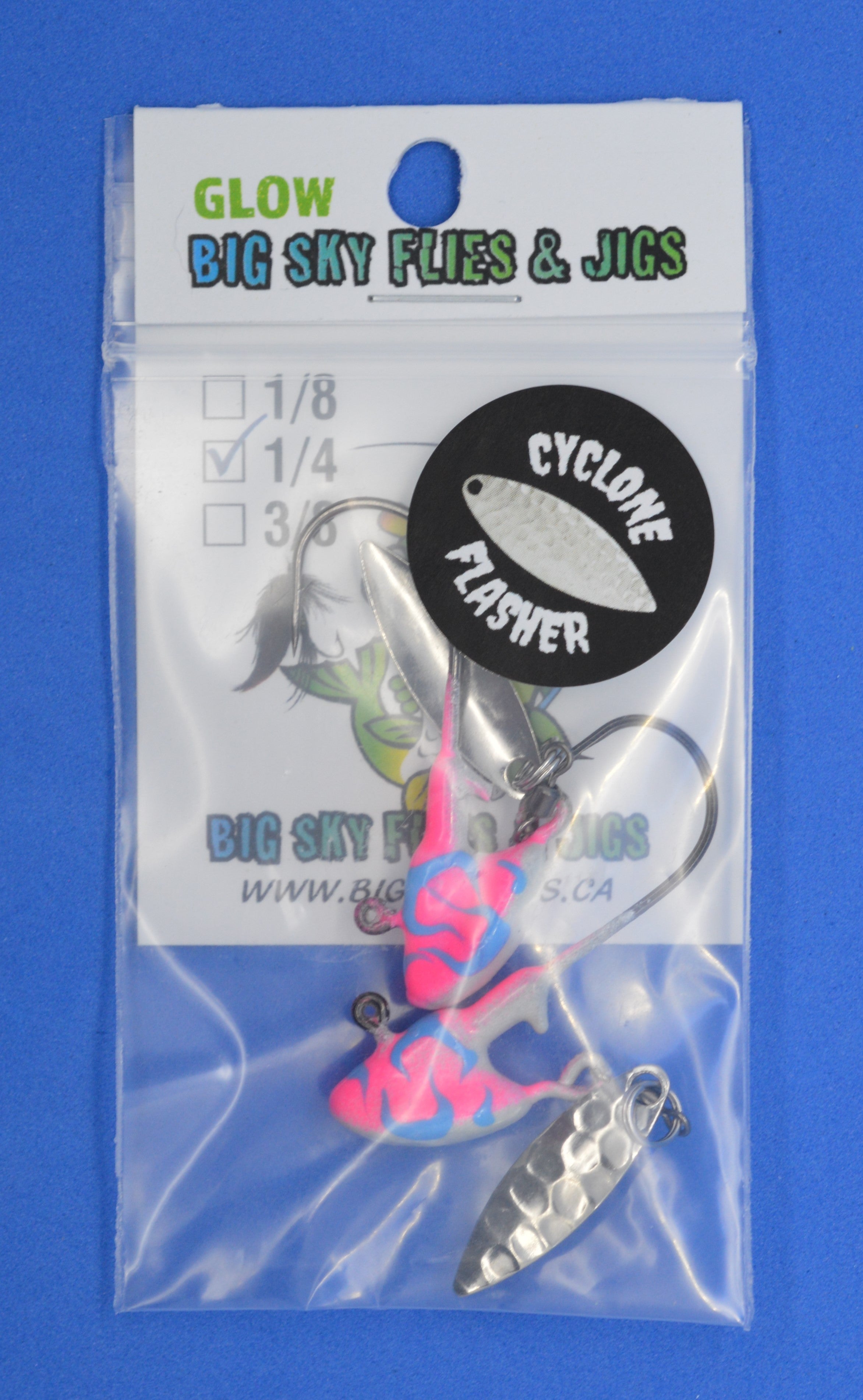 Big Sky Deluxe Cyclone Glow Jigs 3/8oz 2/pack