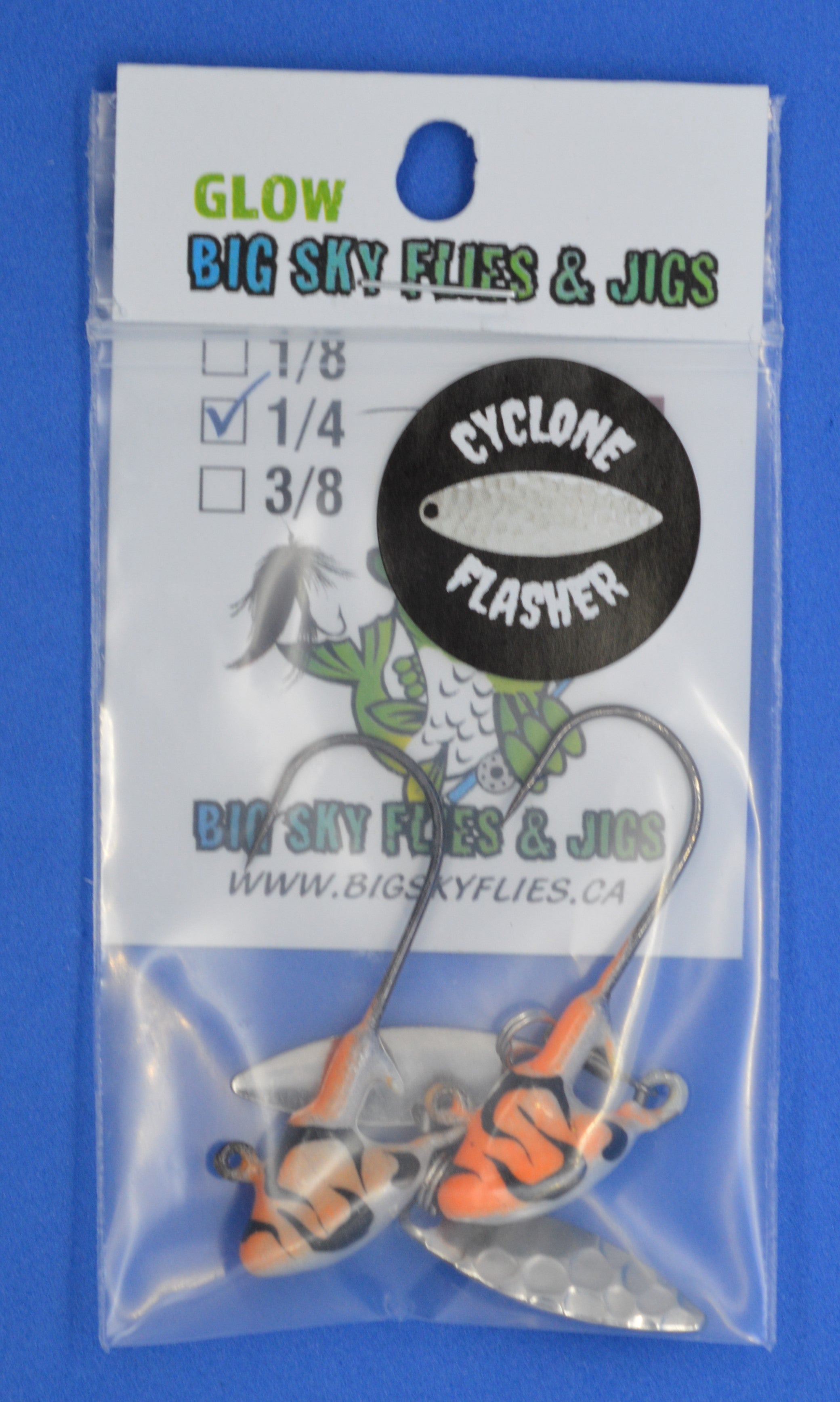 Big Sky Deluxe Cyclone Glow Jigs 3/8oz 2/pack