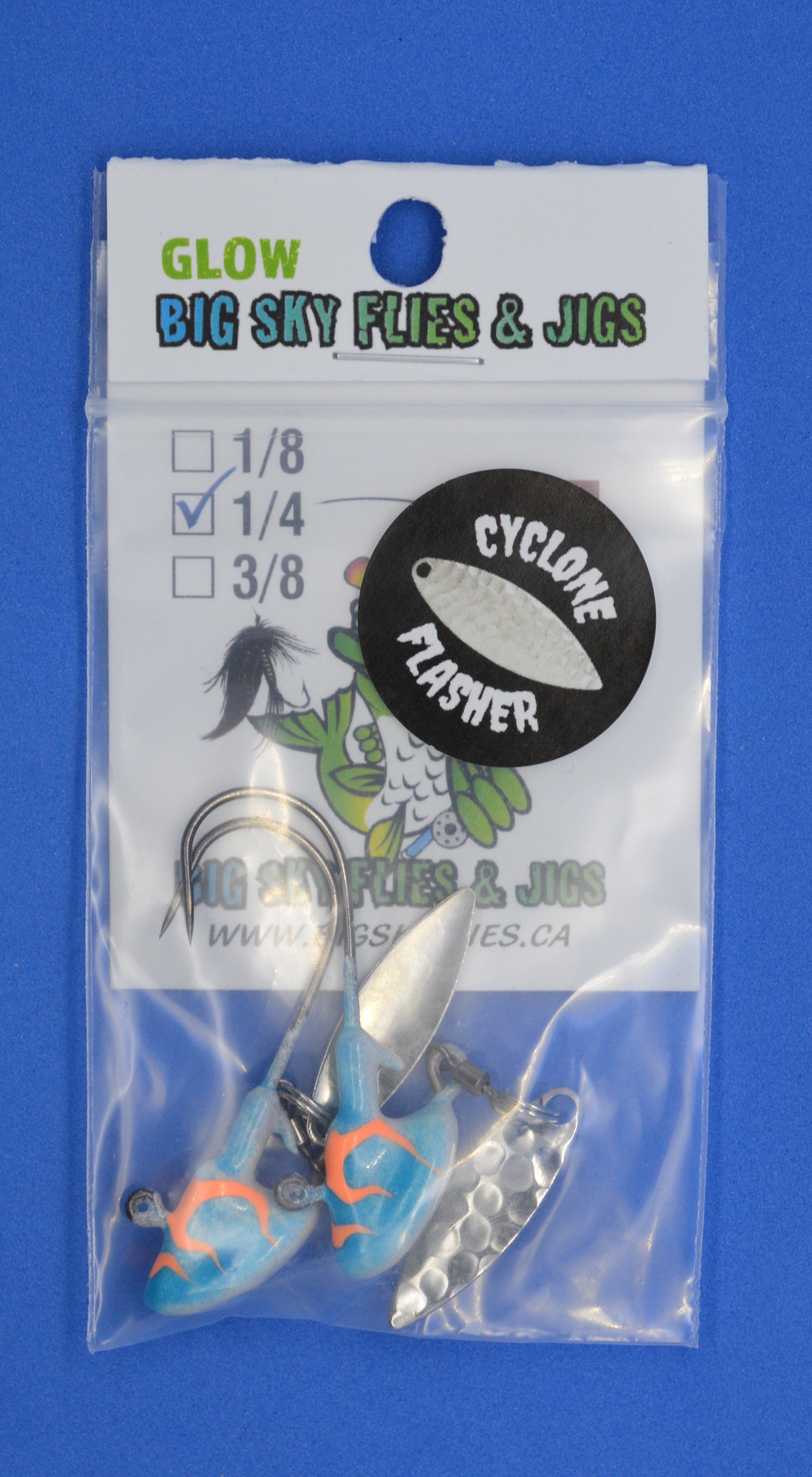 Big Sky Deluxe Cyclone Glow Jigs 3/8oz 2/pack