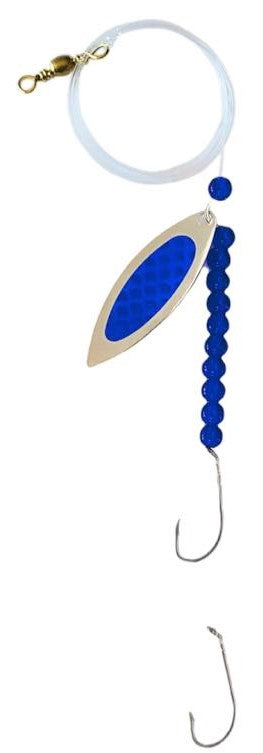 Transparent Blue Beads Willow Leaf Spinner – Dark Blue Demon Blade Lure