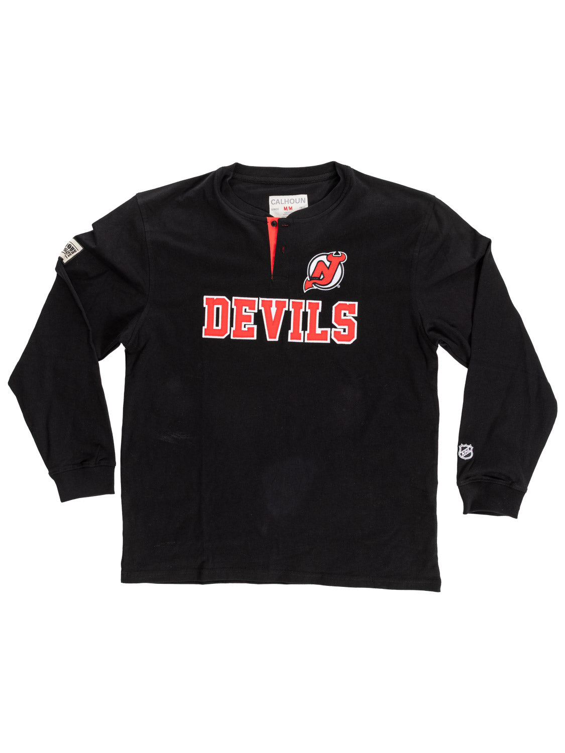 New Jersey Devils Long Sleeve Henley--Presale